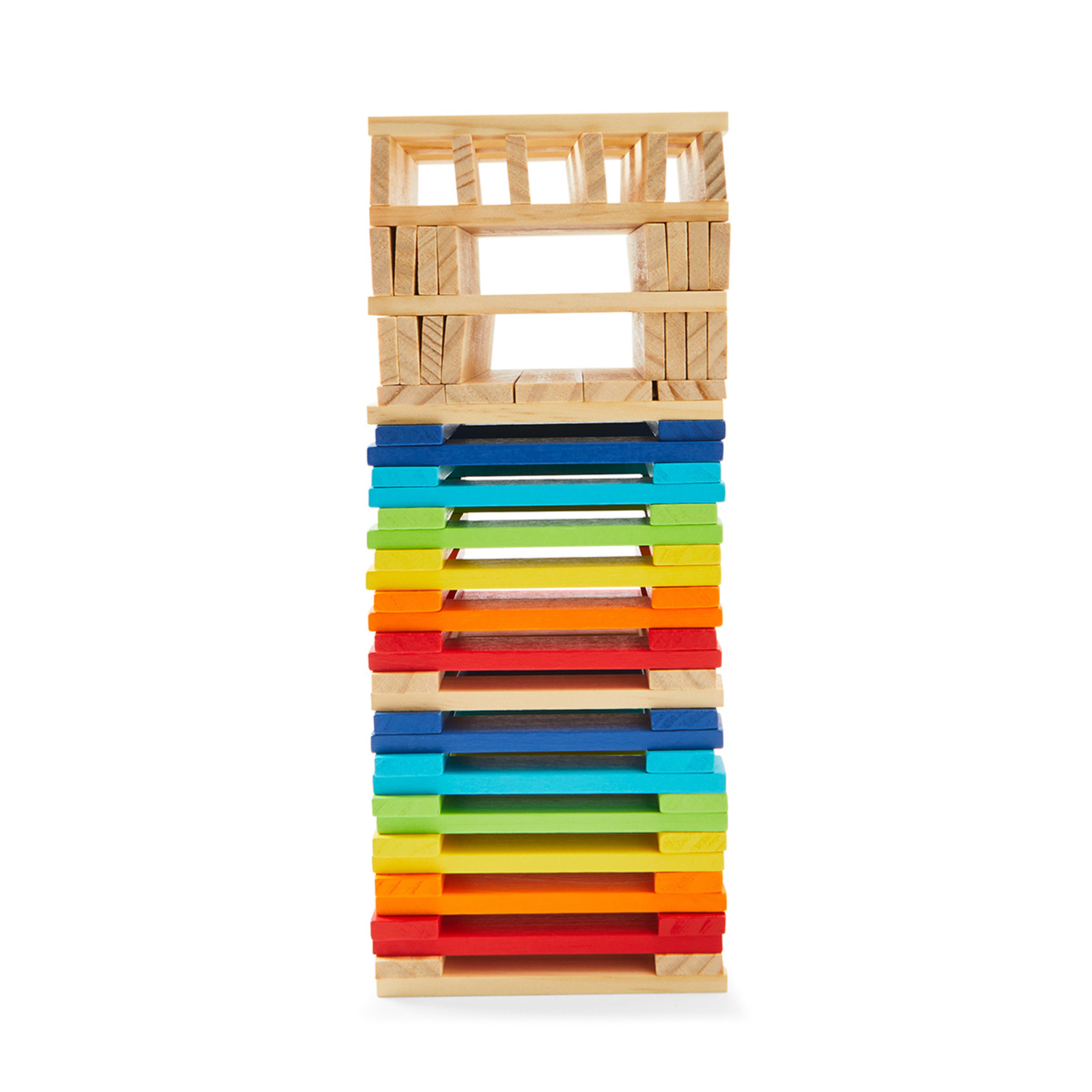 100 Piece Wooden Stack Blocks Playset Kmart