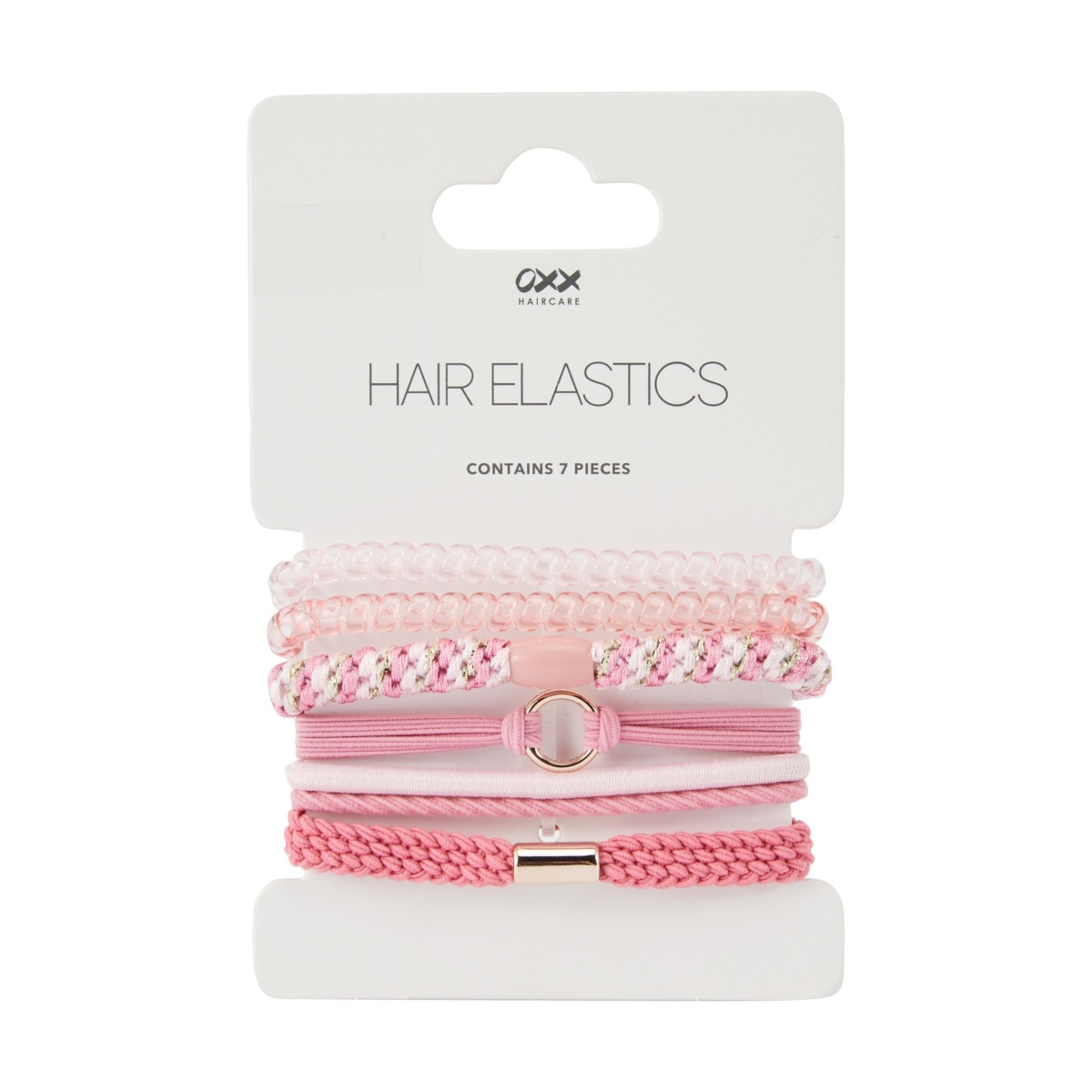 3 OXX Haircare 7 Piece Hair Elastics - Pink, 3 of 3