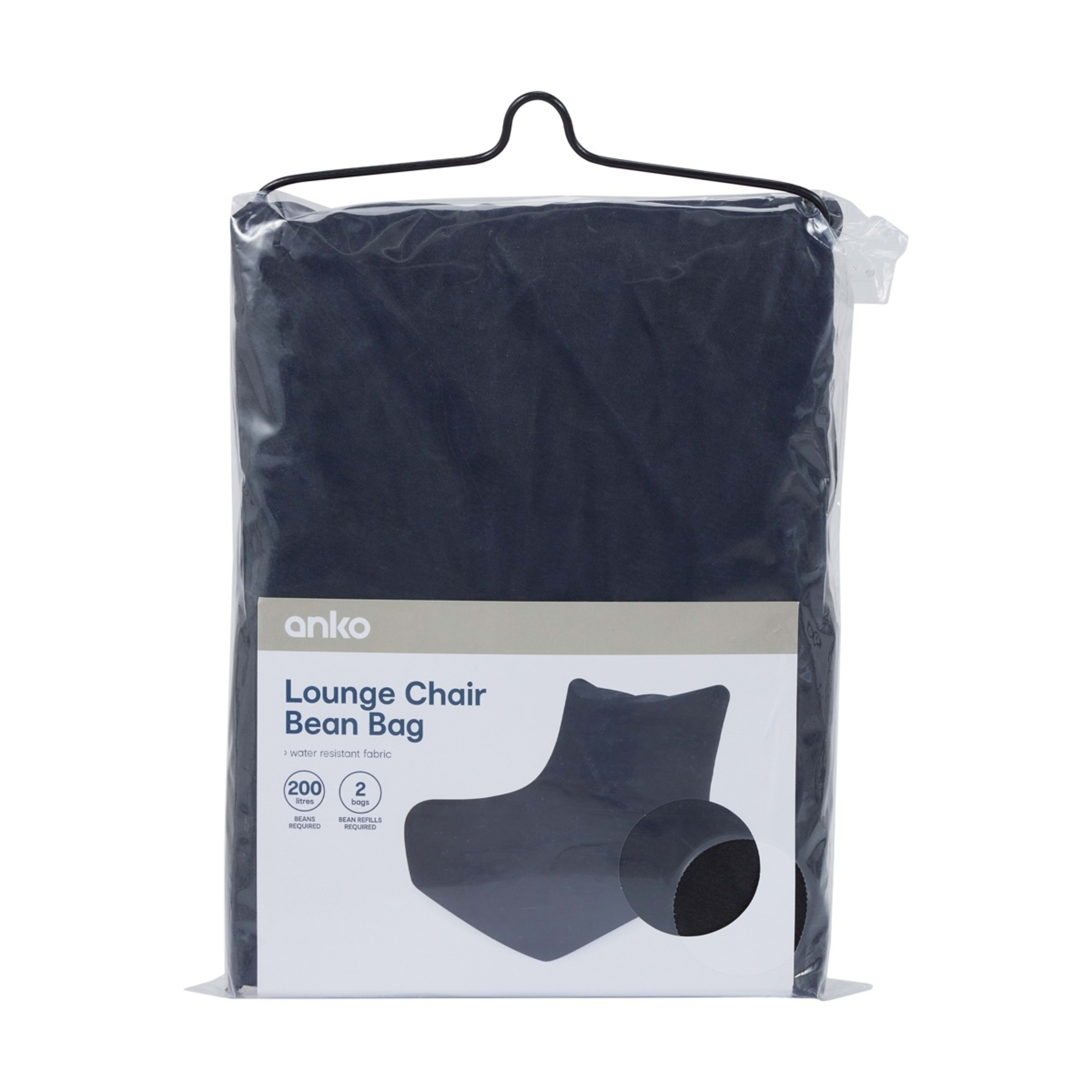 Lounge Chair Bean Bag Black Kmart