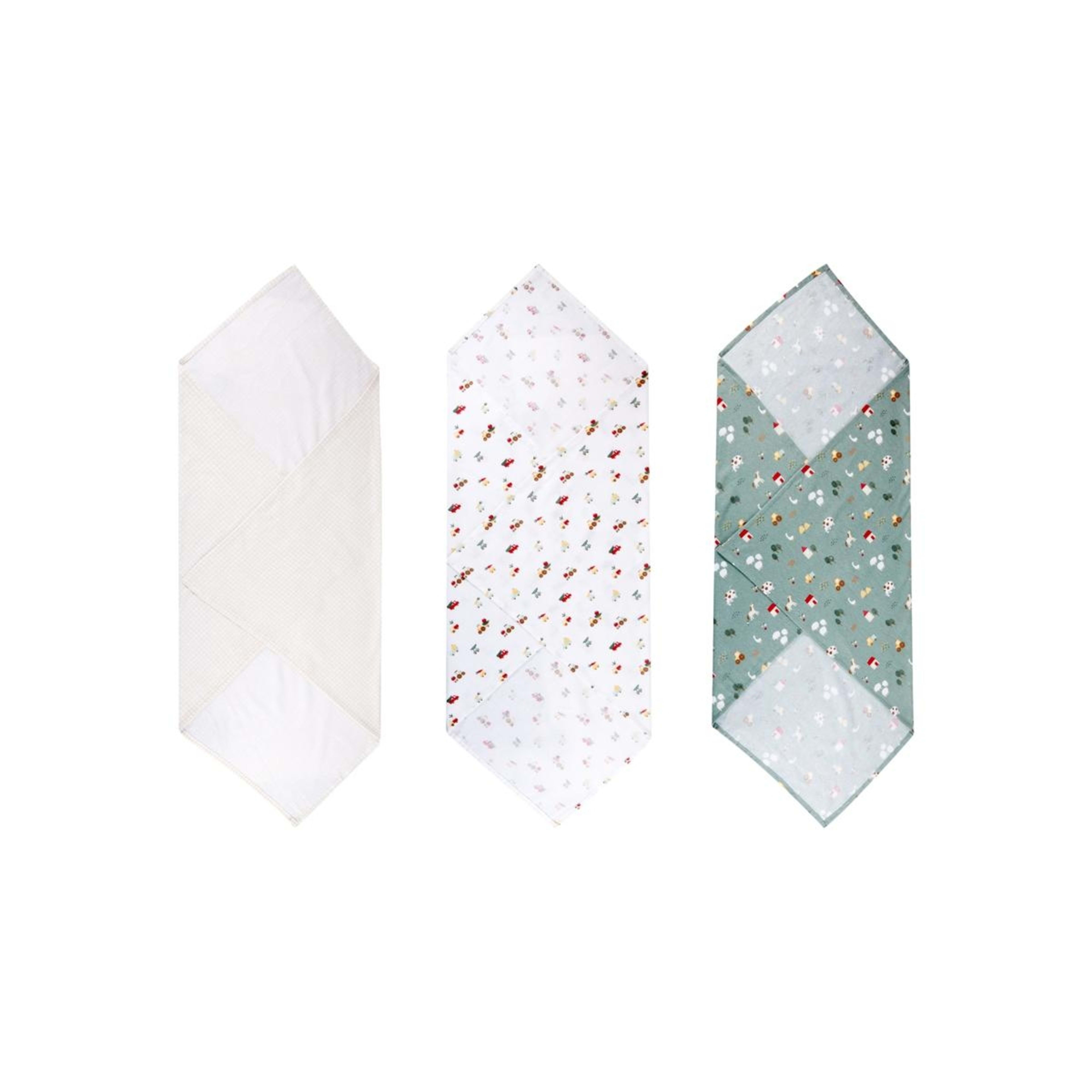 2 3 Pack Cotton Flannelette Wraps - Farm, 2 of 7