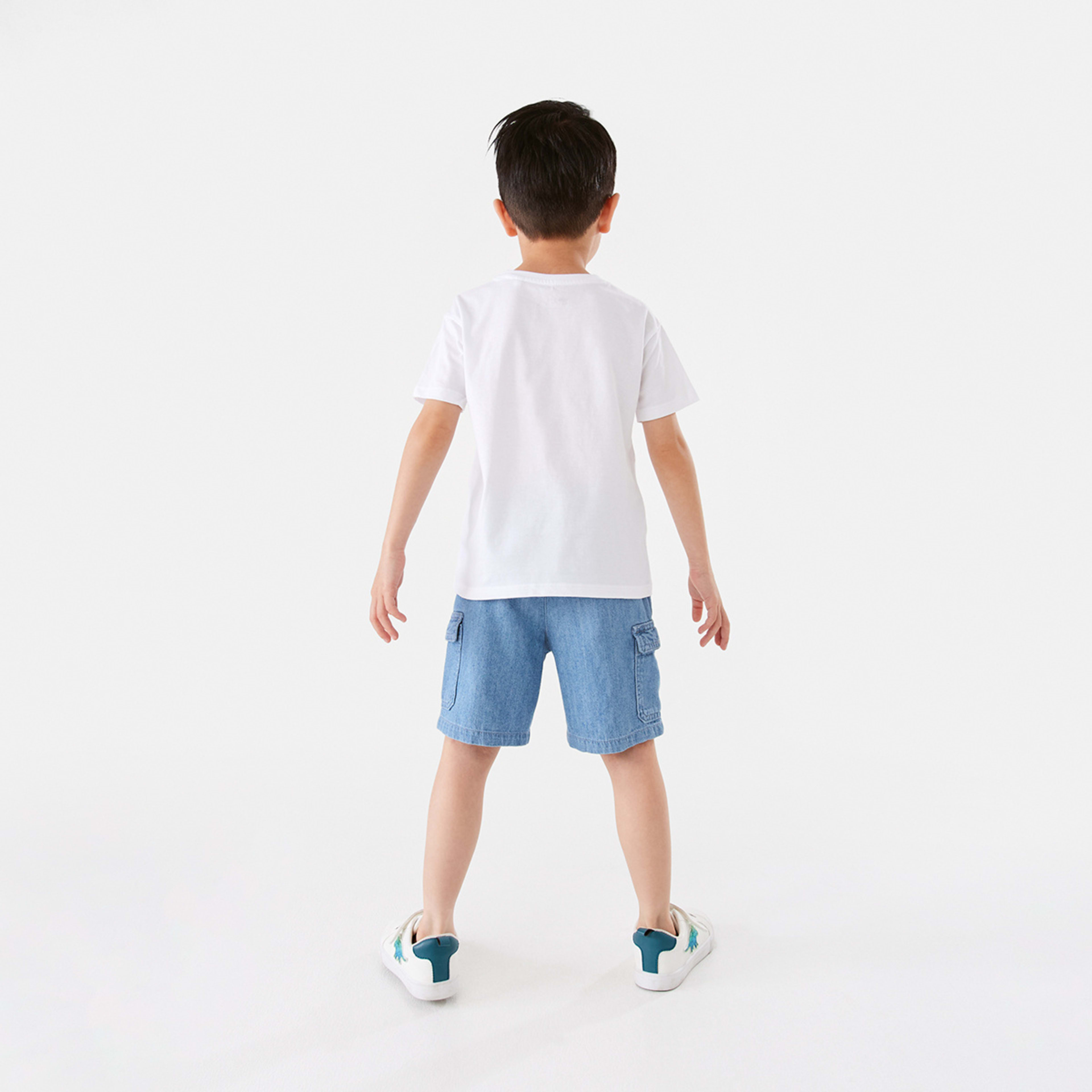 6 Cargo Denim Shorts Light Wash, 6 of 8