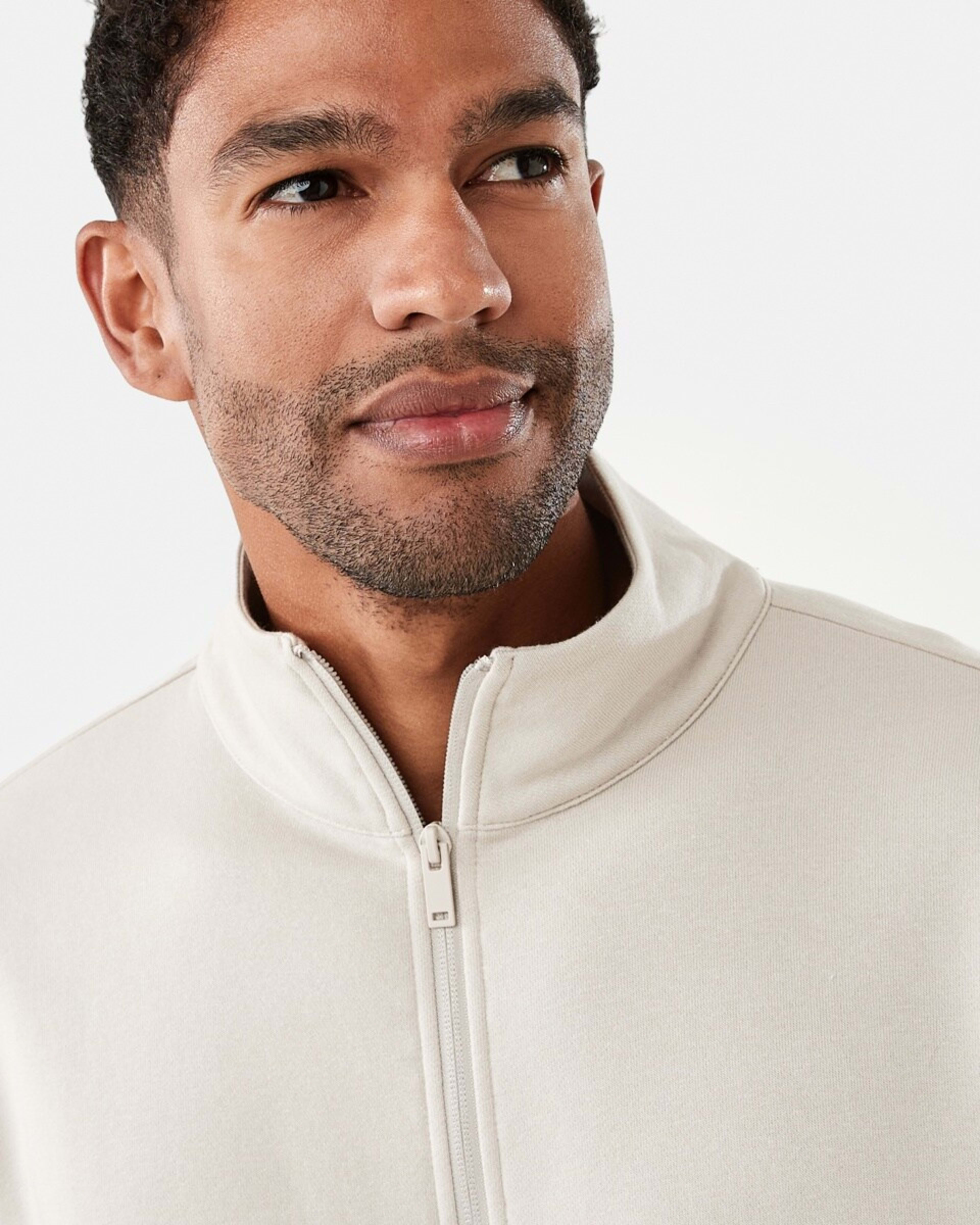 4 Active Mens Half Zip Pullover Sil Beige, 4 of 6