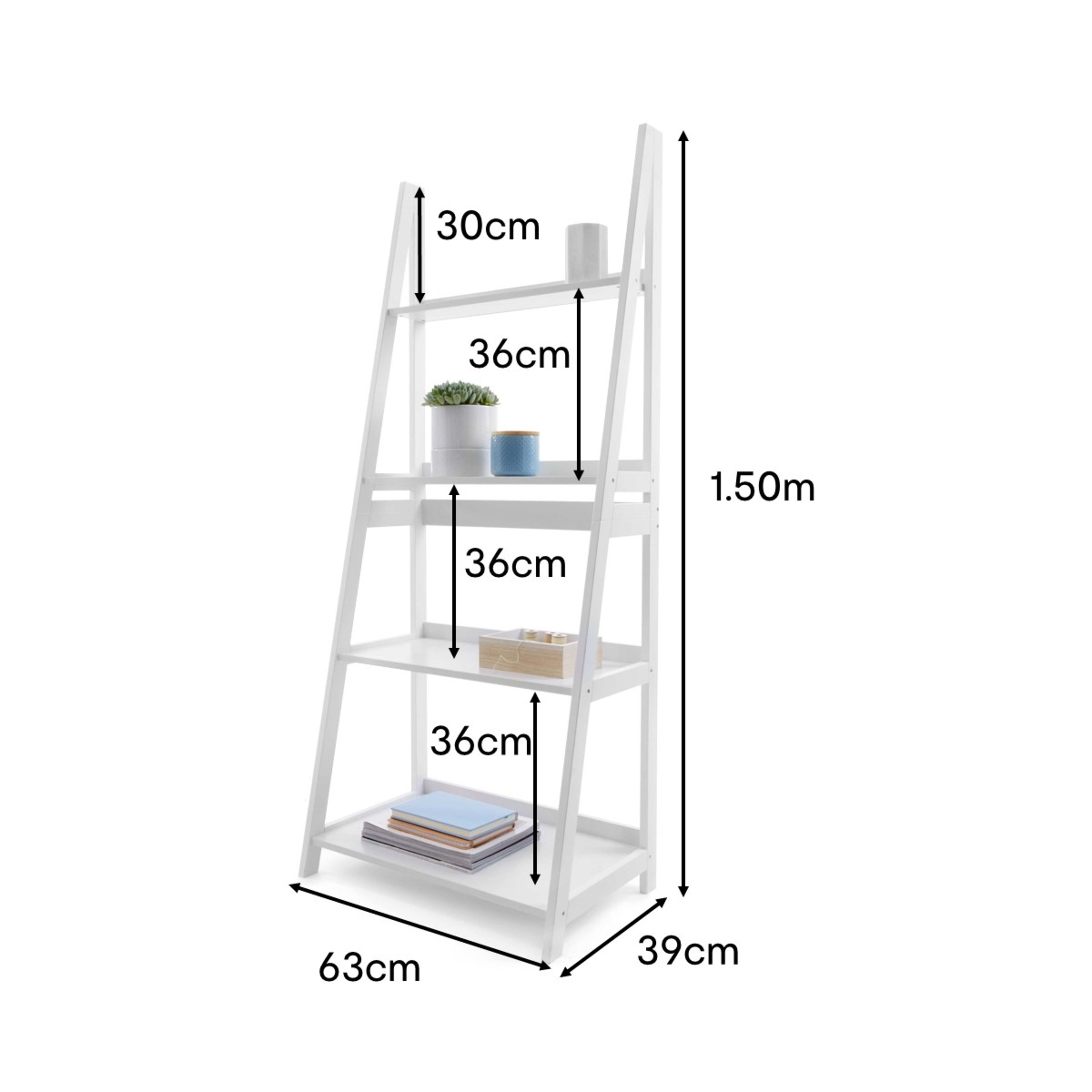 4 Tier Ladder Shelf White Kmart