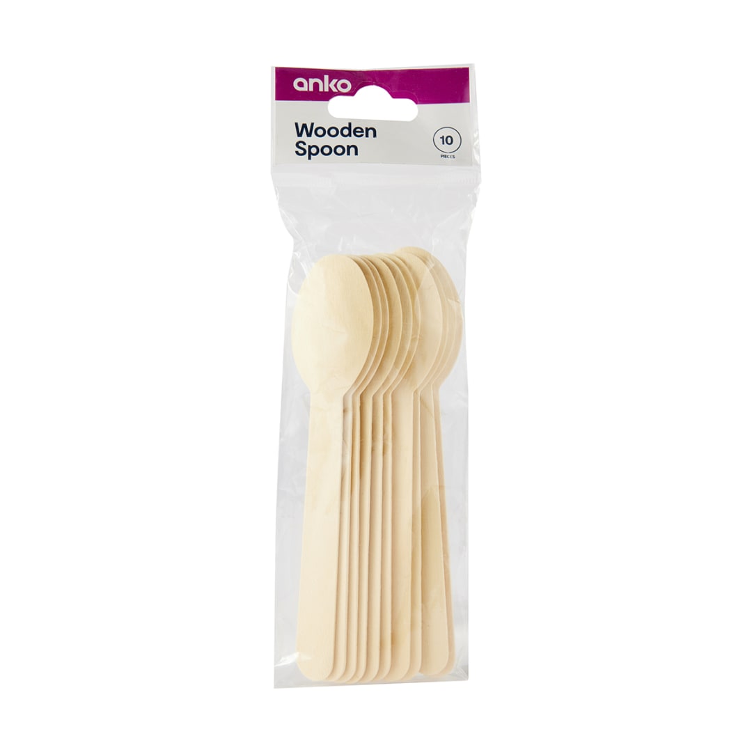 10 Piece Wooden Spoons Kmart