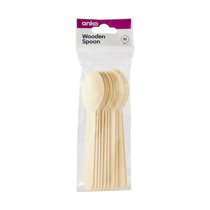 10 Piece Wooden Spoons Kmart