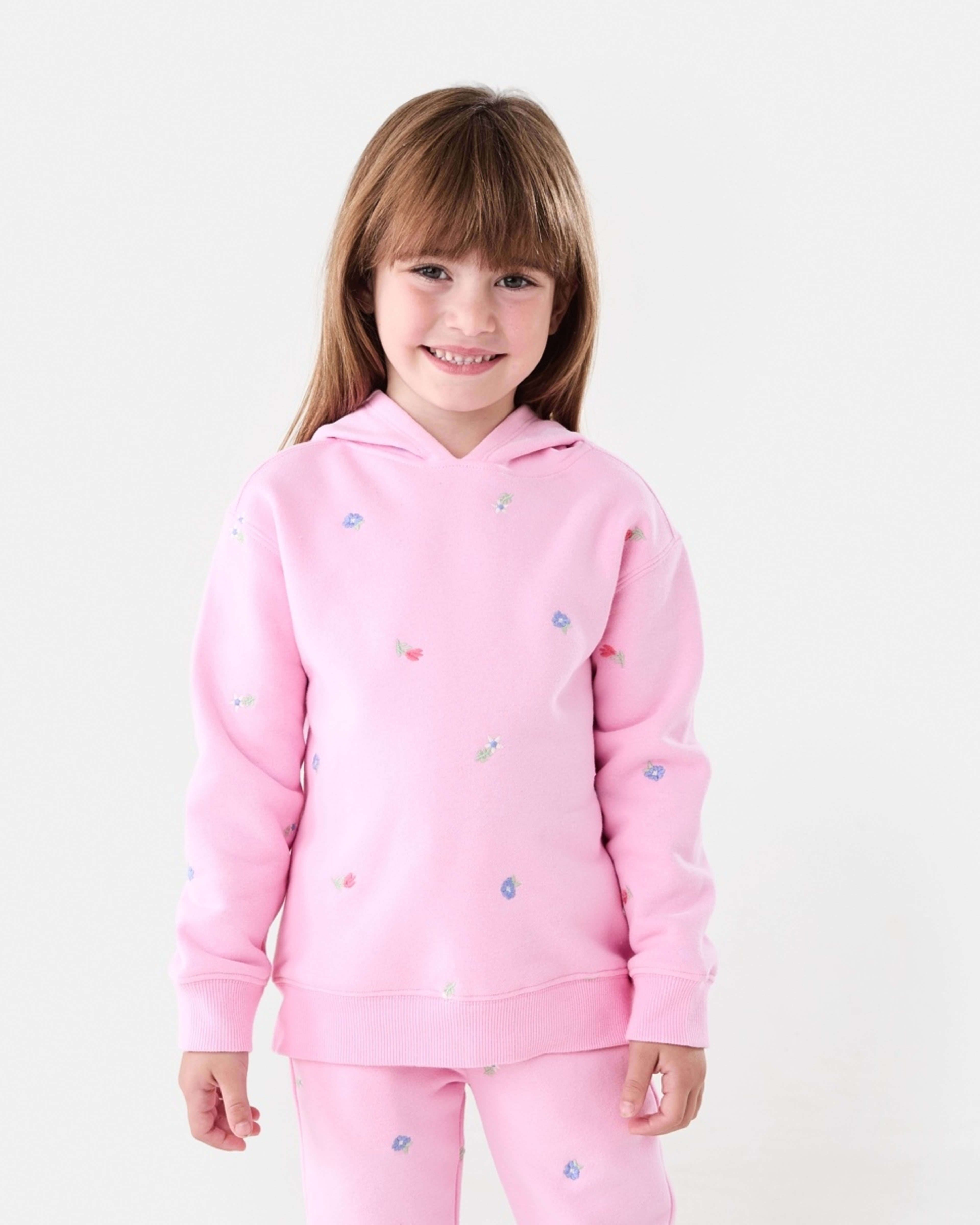 1 Embroidery Hoodie Blossom Threads Prismatic Pink