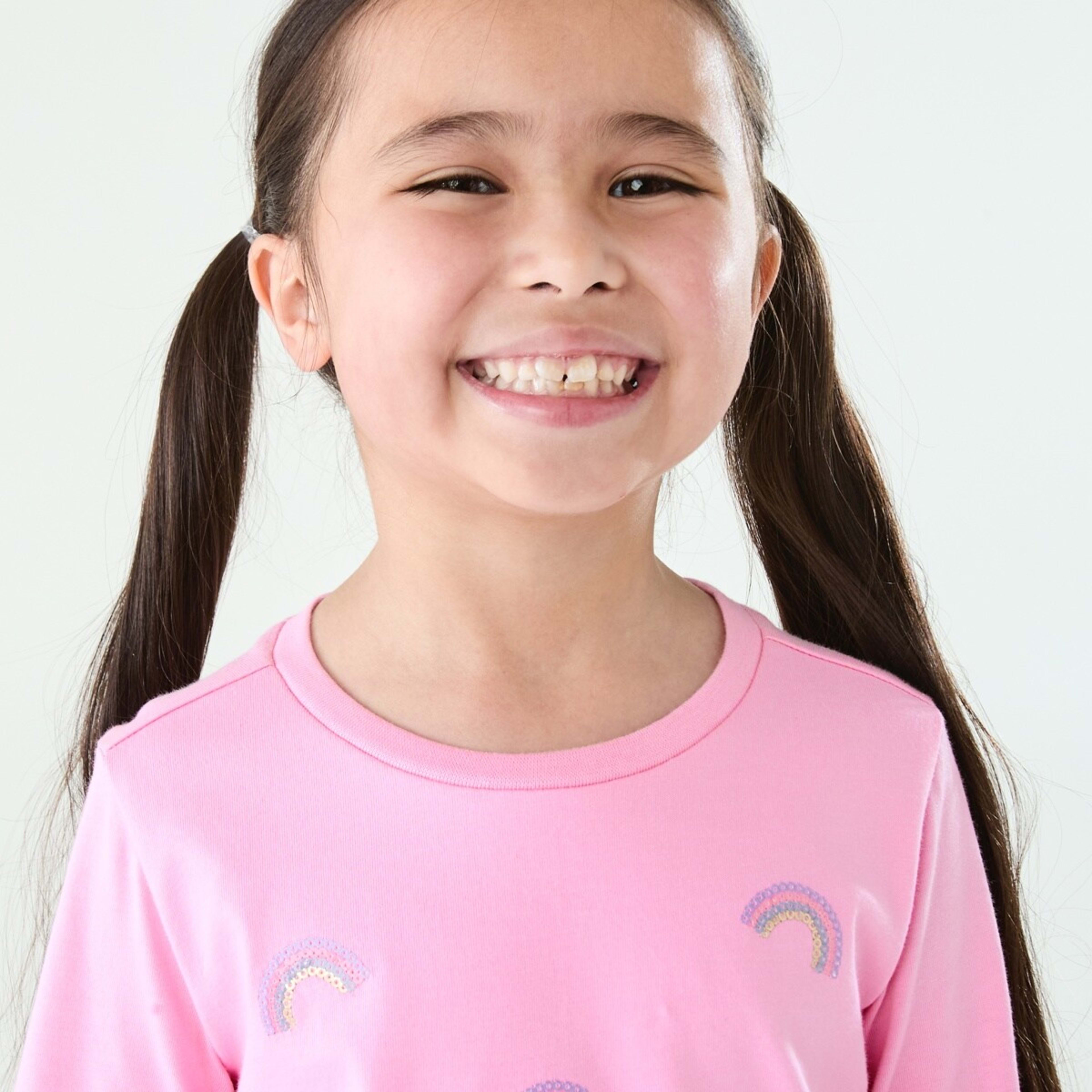3 Sequin T-shirt Sequin Rainbows Prismatic Pink, 3 of 8