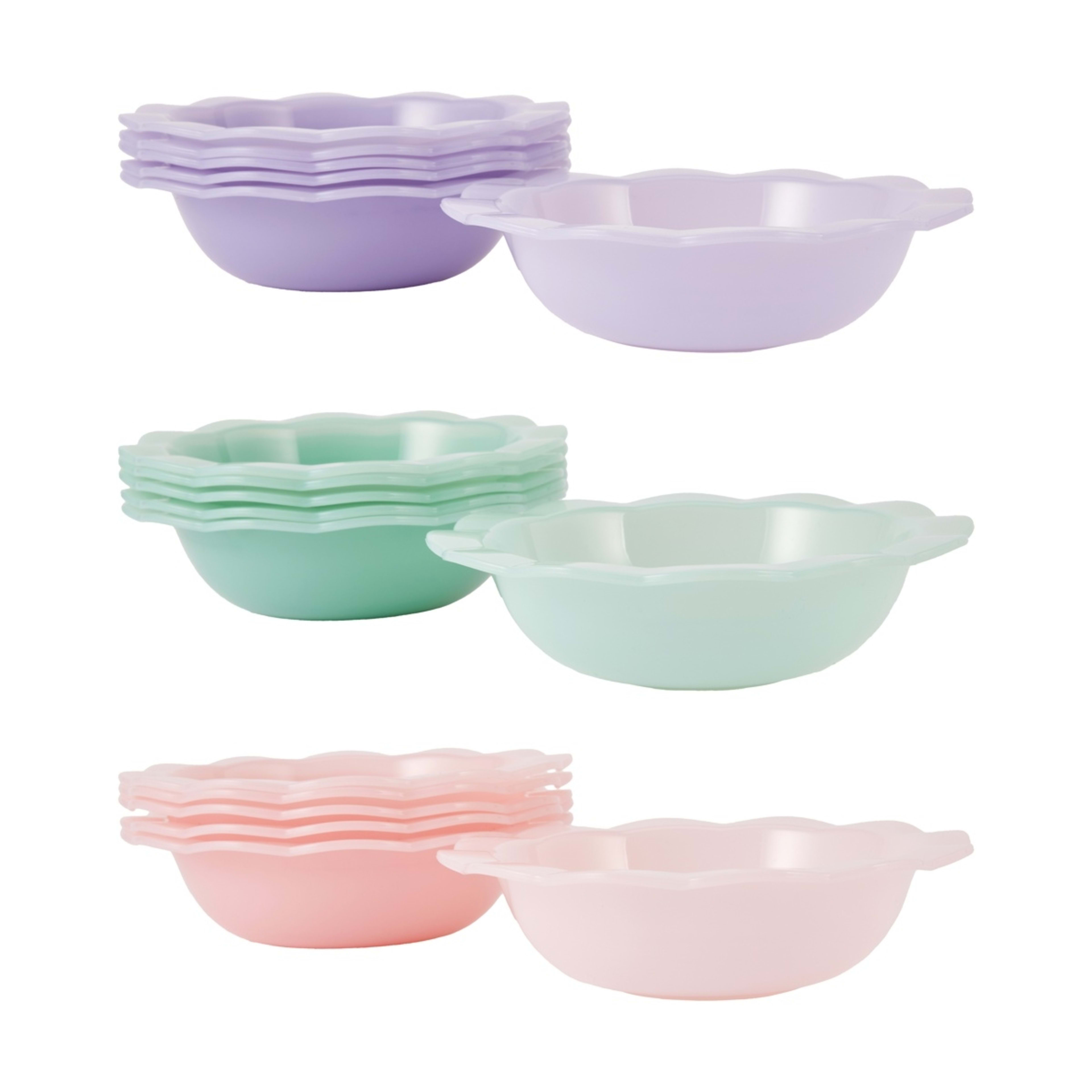 1 6 Piece Reusable Pastel Coloured Bowls