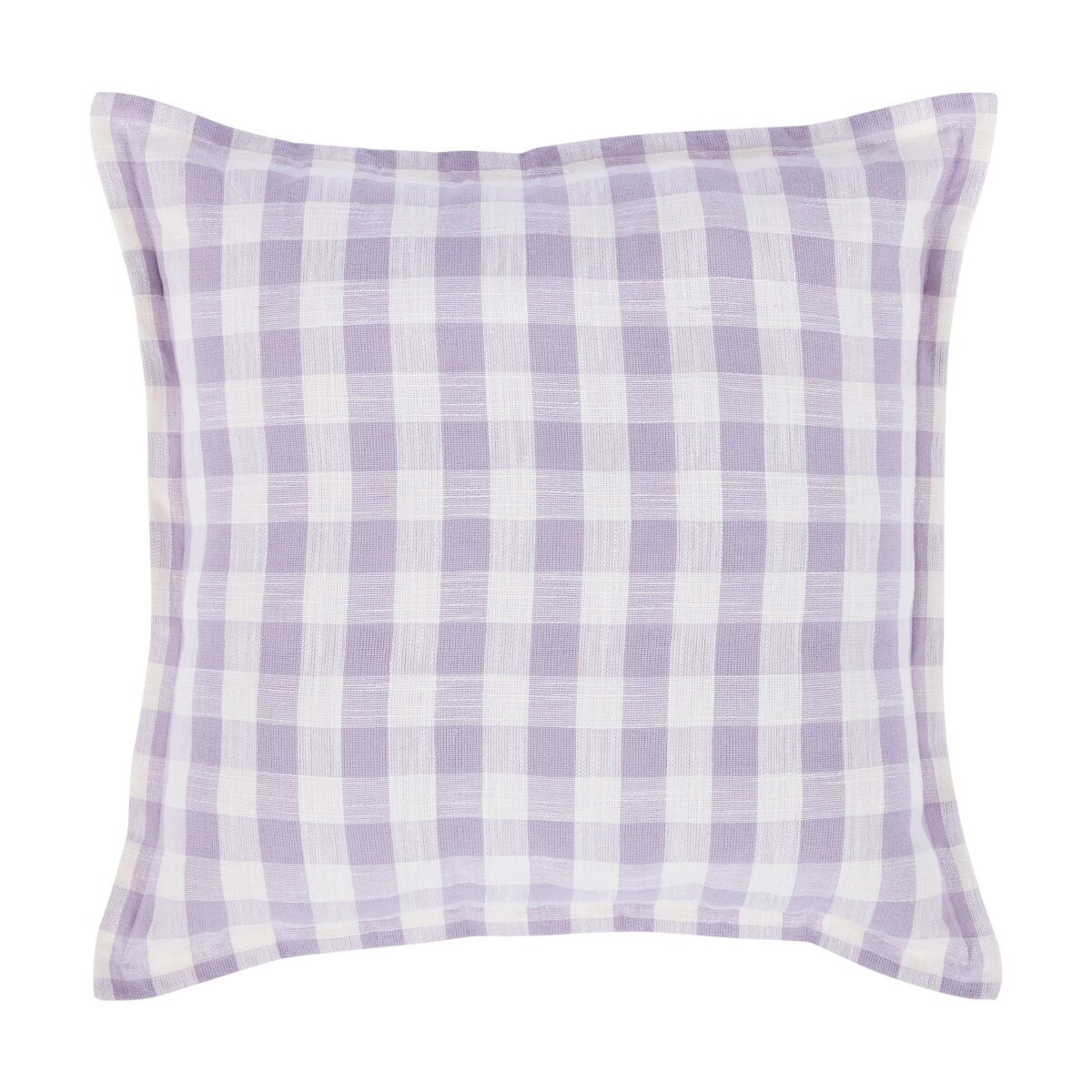 1 50cm Gingham Cushion - Lilac