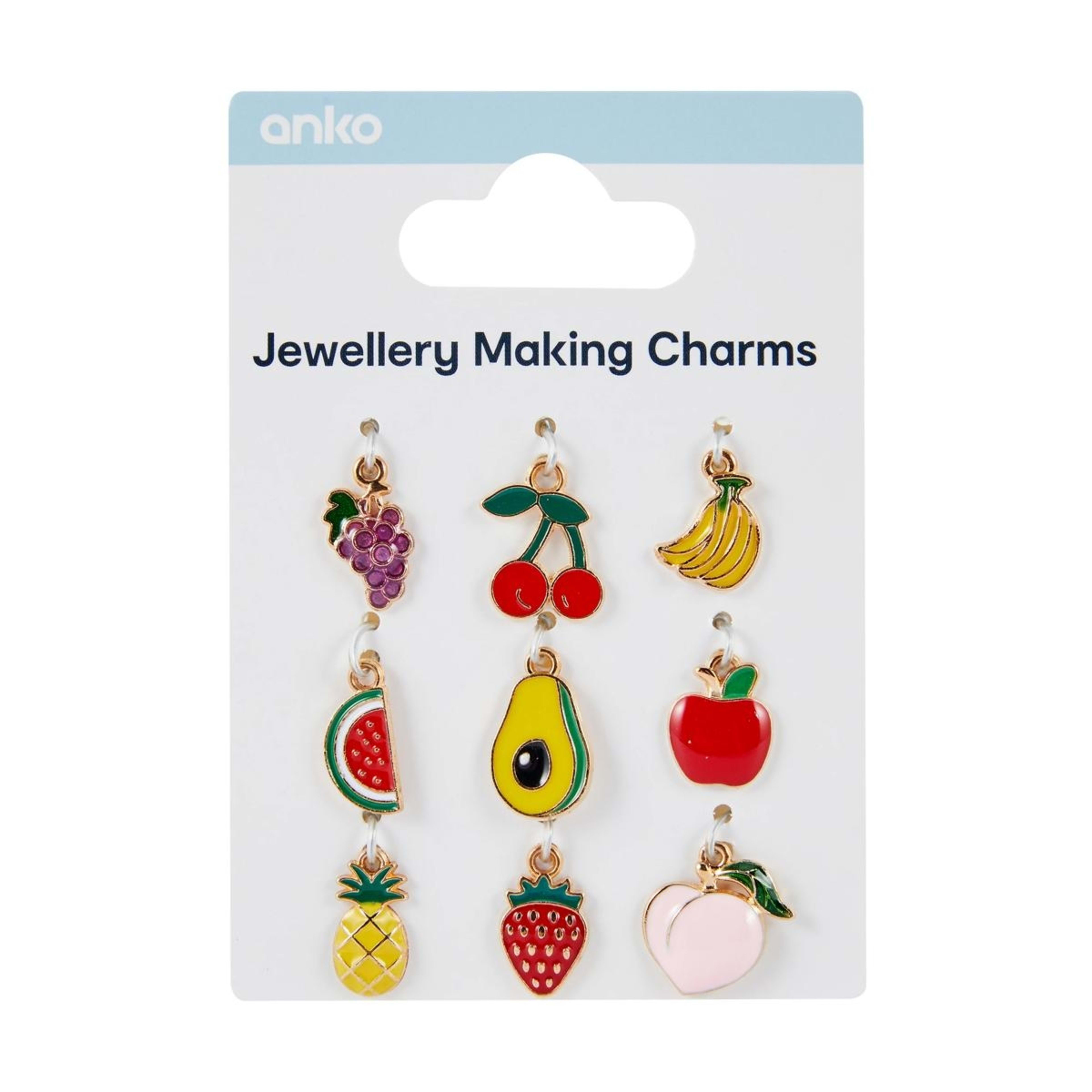 1 6 Piece Jewellery Making Charms - Fruit, 1 of 3