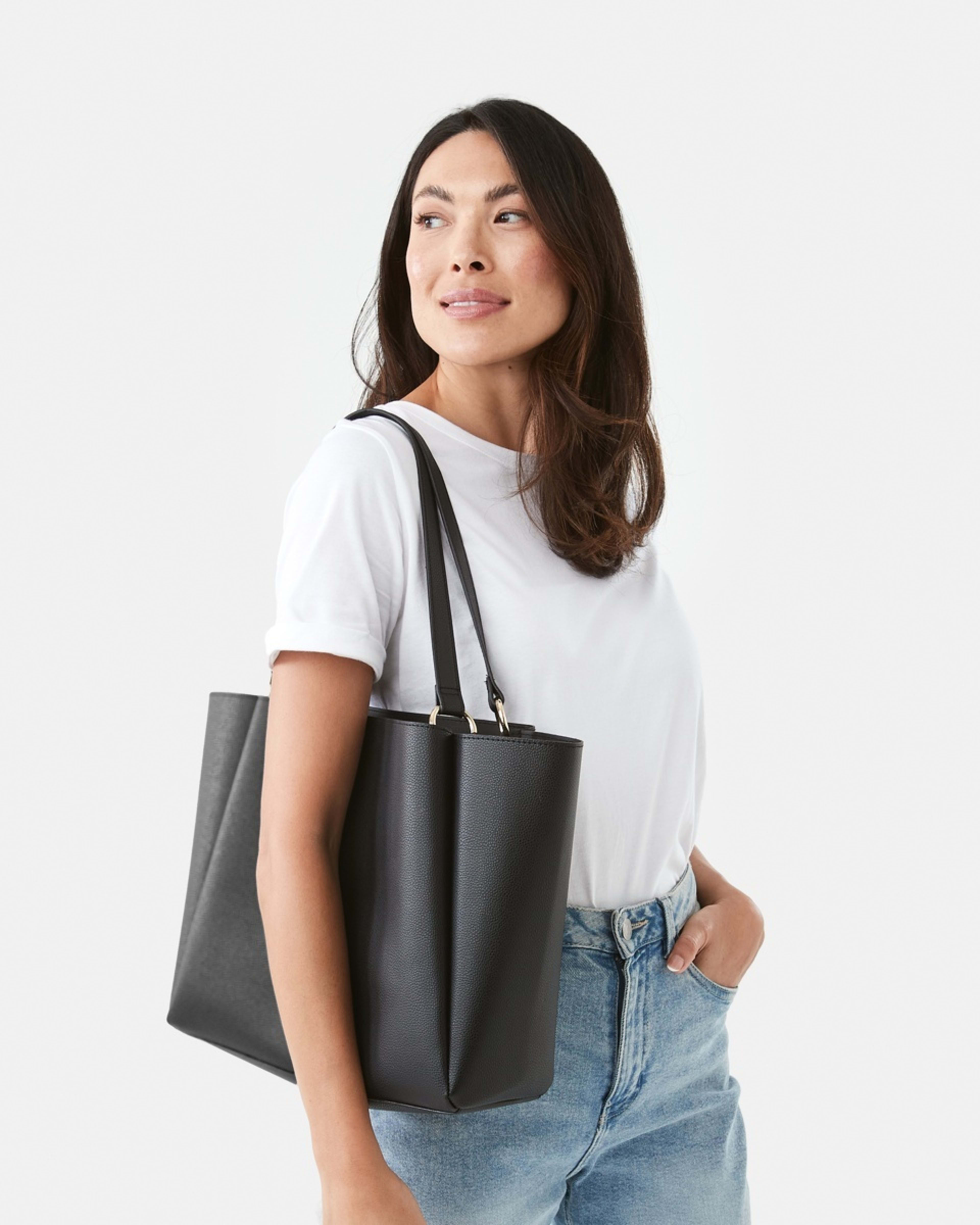 6 PU Tote Bag BLACK, 6 of 6