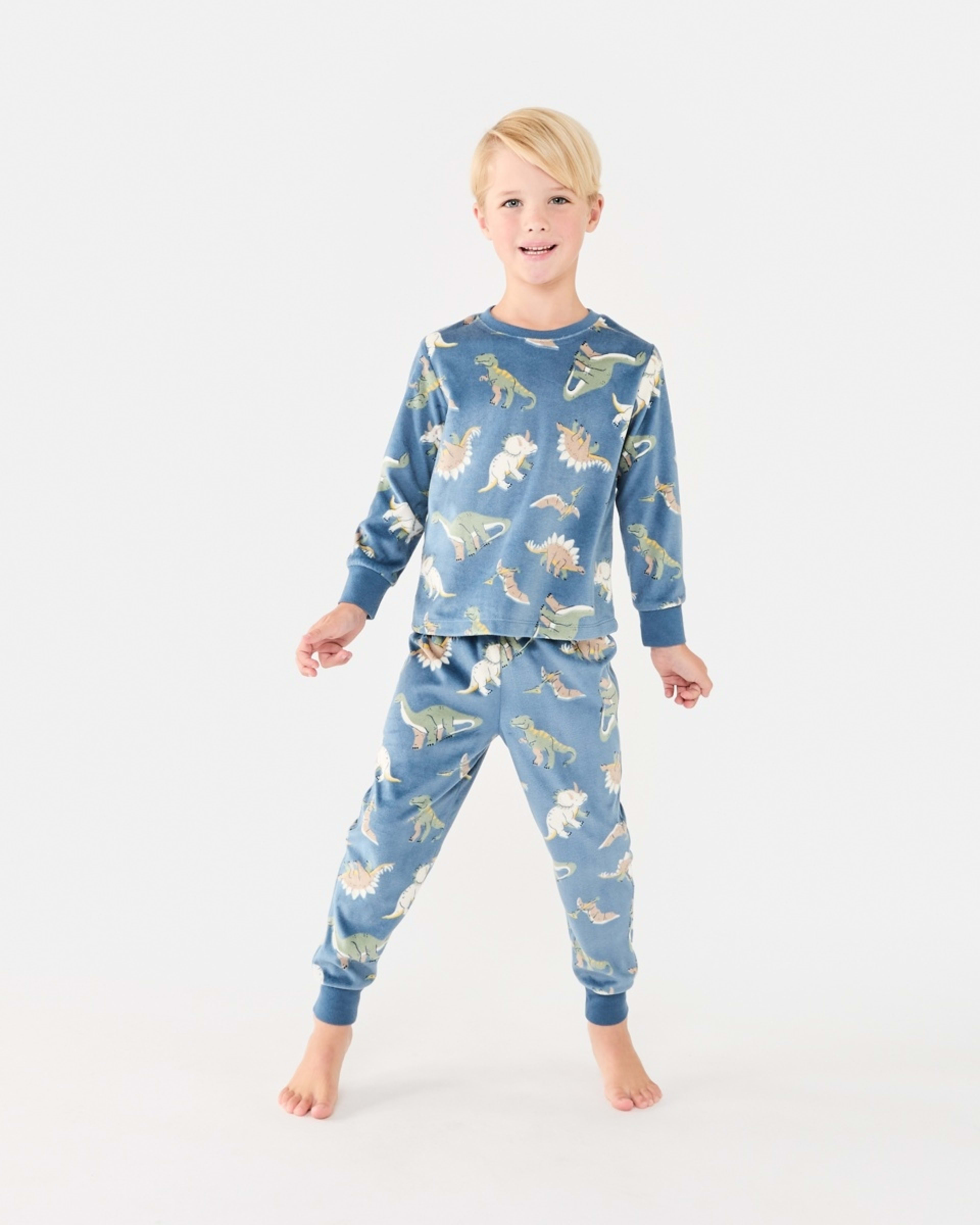 1 Super Soft Pyjama Set Blue Dinos