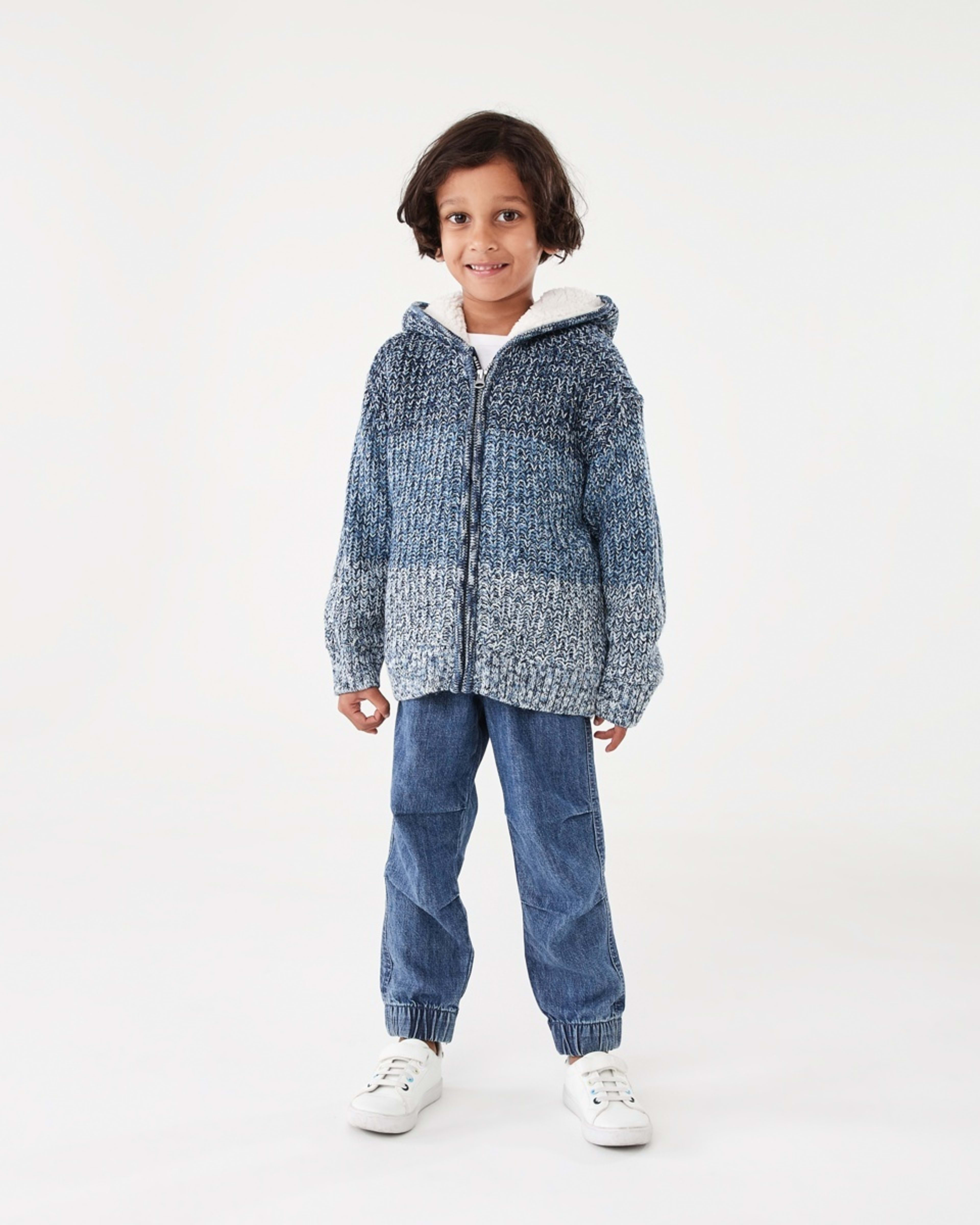 6 Sherpa Knit Hoodie Nvy Twist, 6 of 9