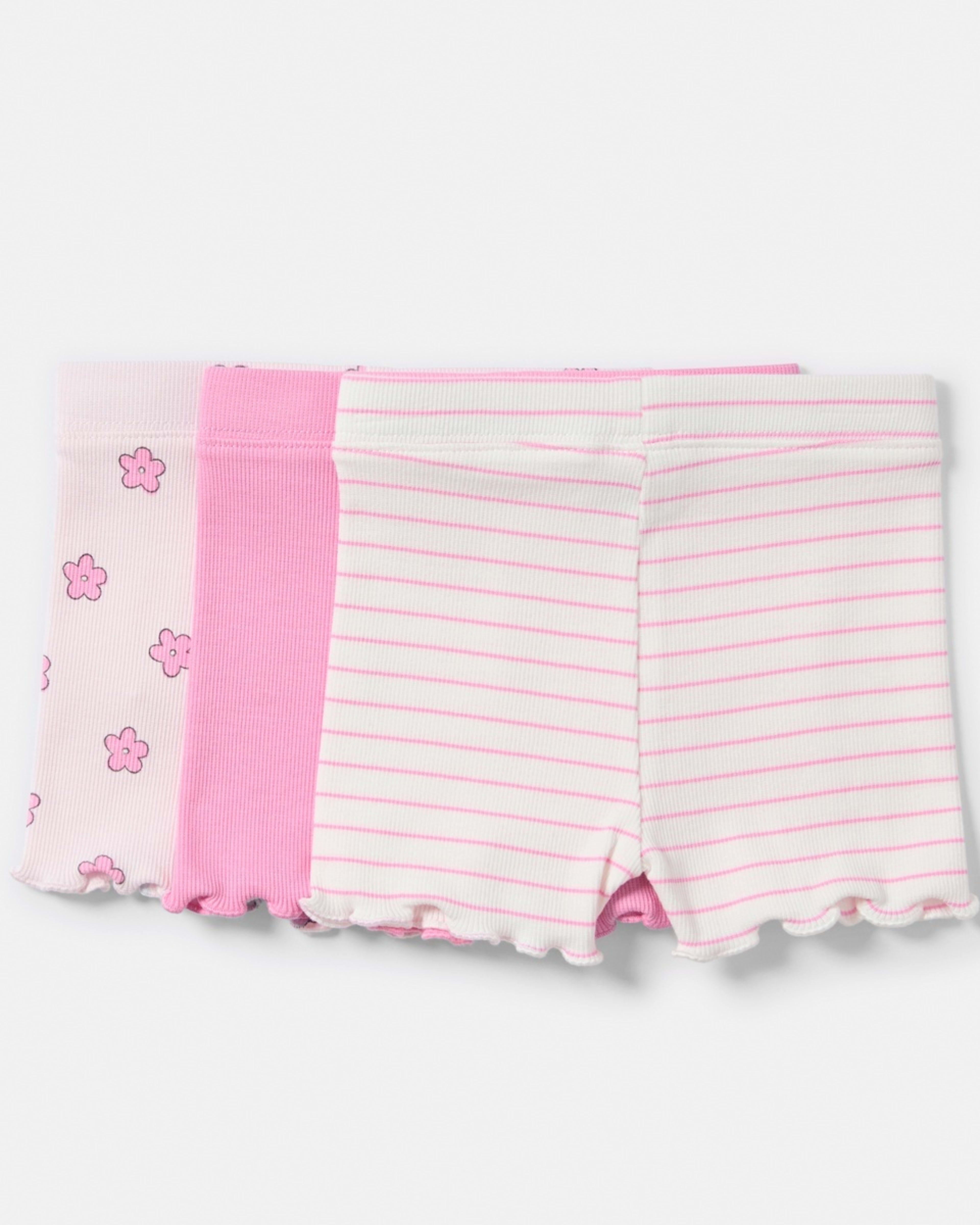 1 3 Pack Rib Shorts PINK DAISIES, 1 of 7
