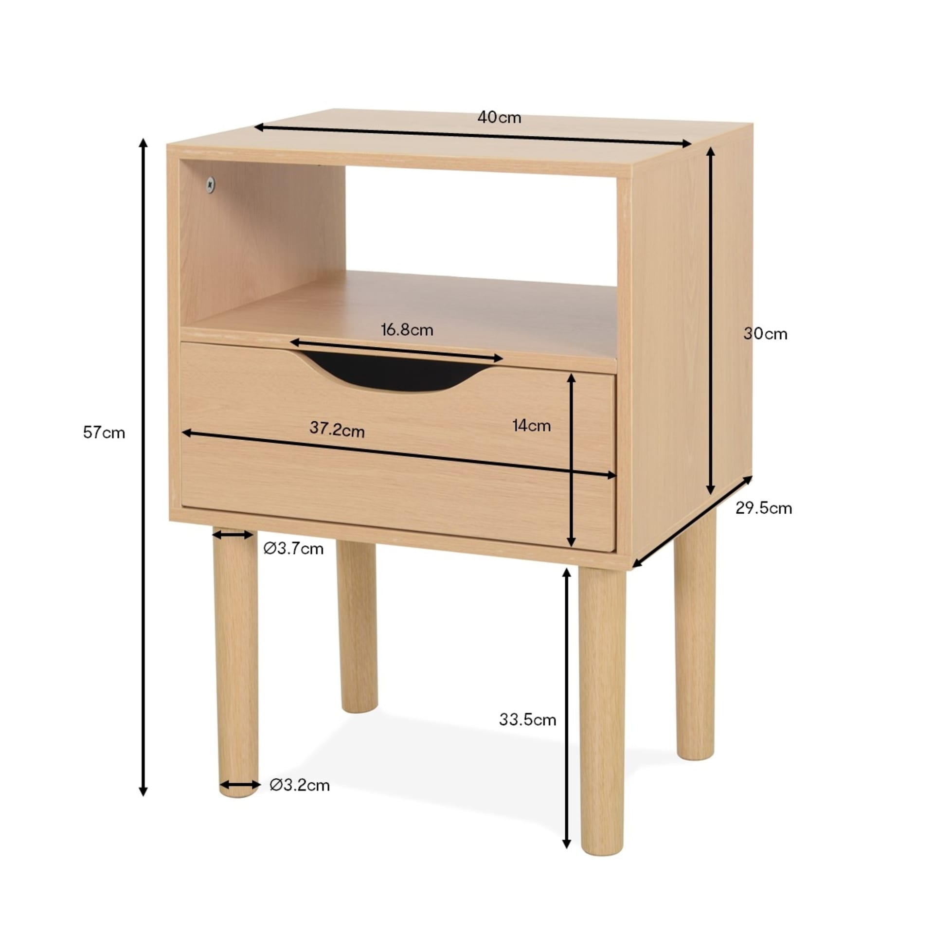 Oak Look Bedside Table Kmart