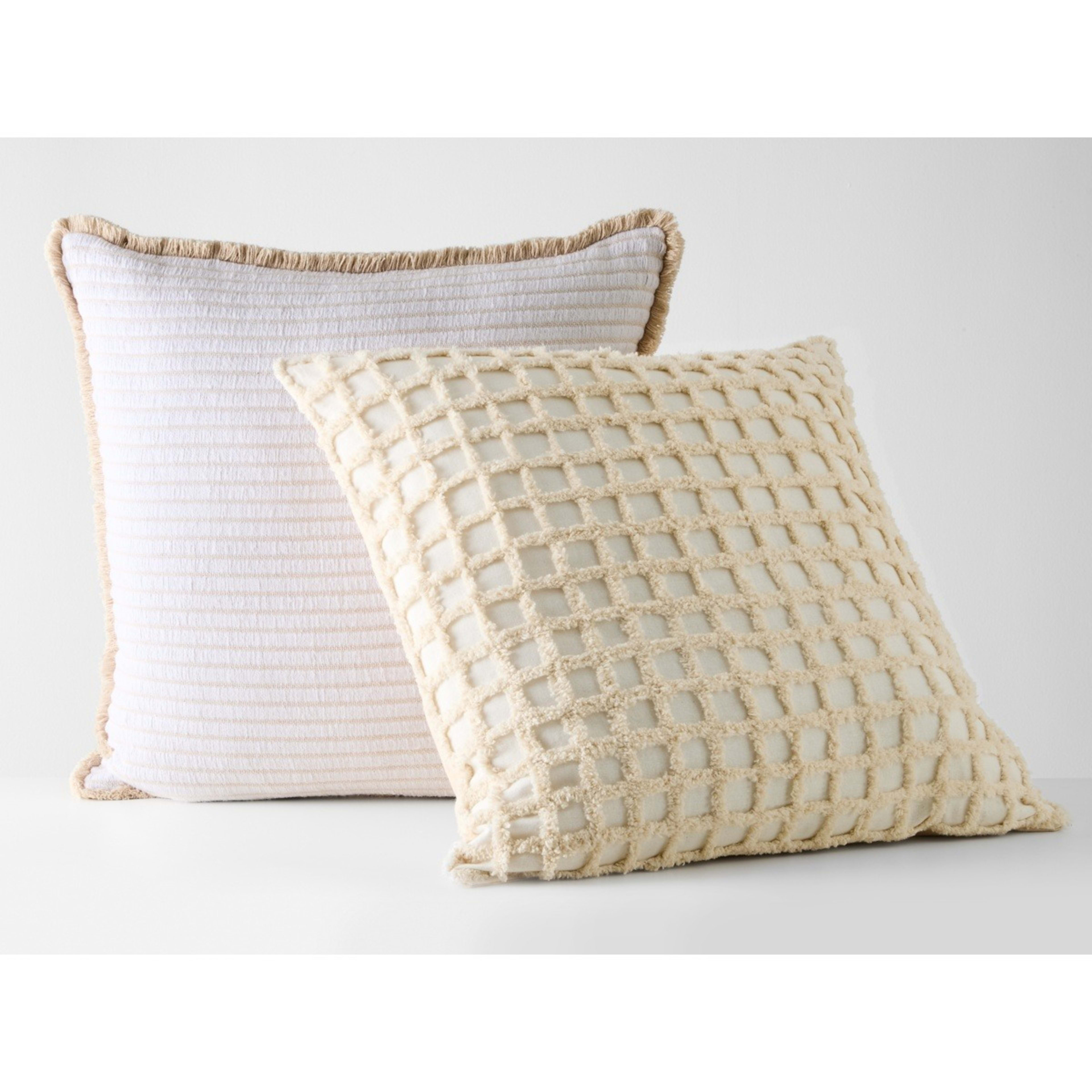 5 60cm Tufted Check Cushion - Beige, 5 of 5