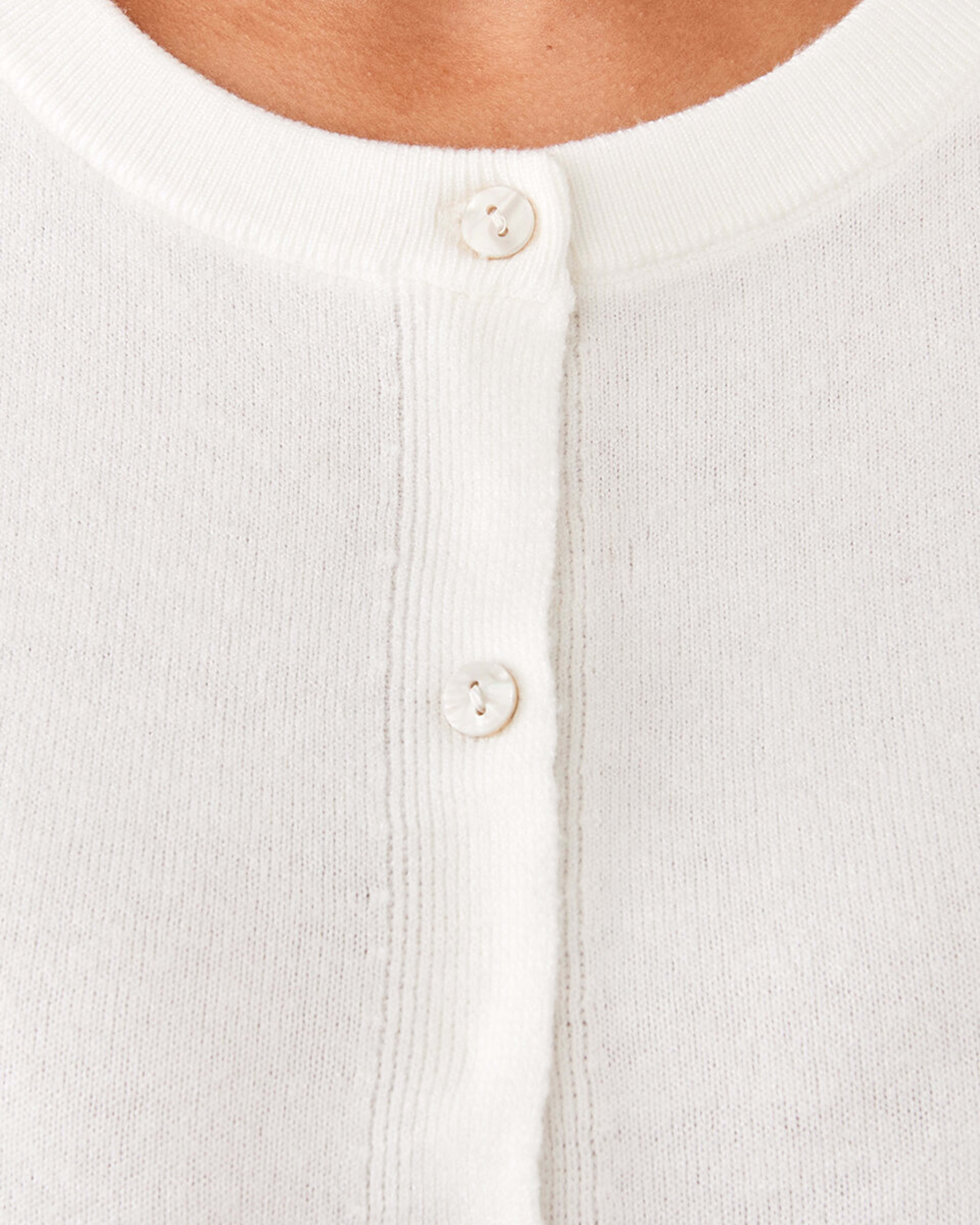 6 Lightweight Crew Neck Cardigan WHITE, 6 of 7
