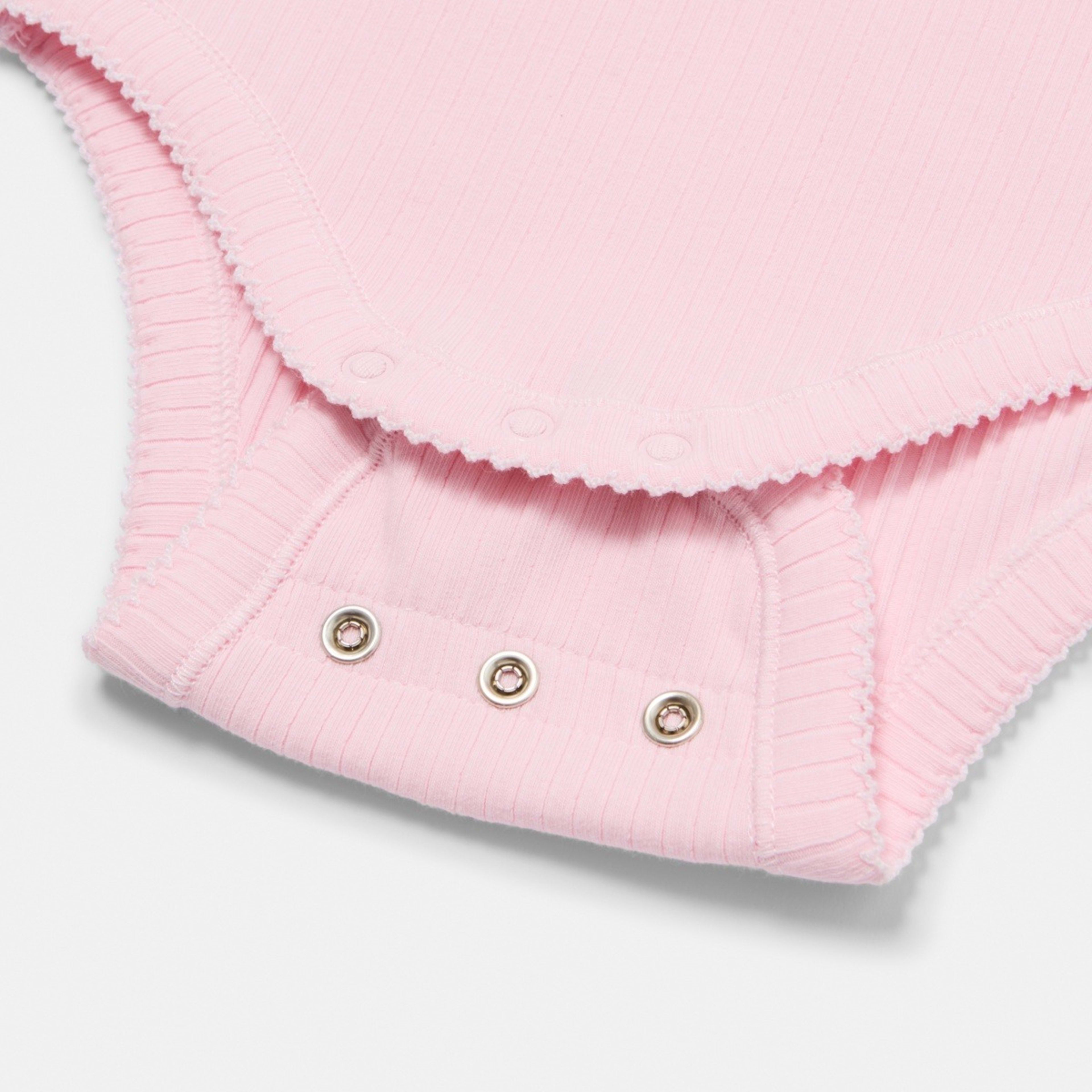 4 Frill Rib Bodysuit Dessert Pink, 4 of 4
