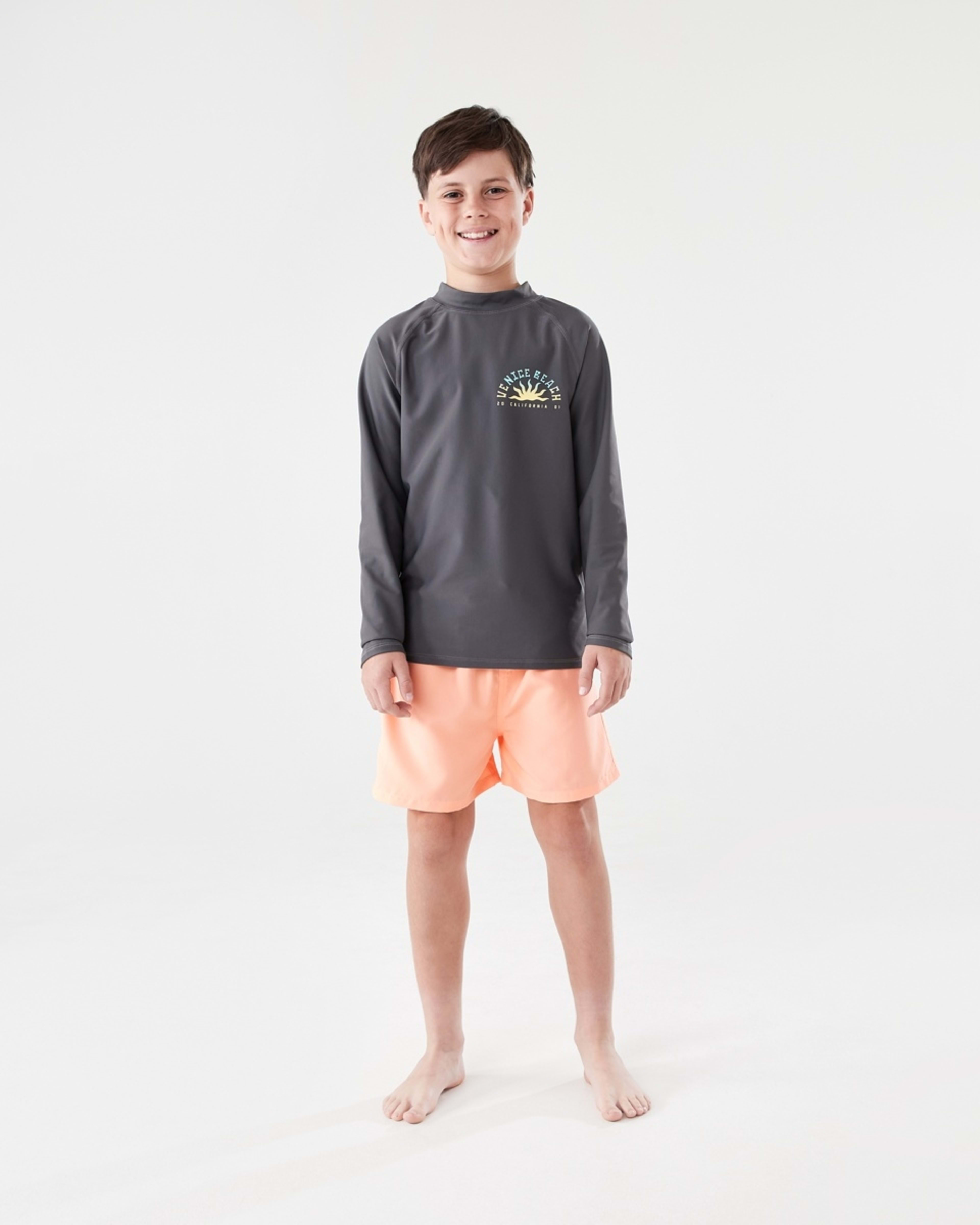 4 Basic Swim Shorts NEON LIGHT ORANGE, 4 of 5