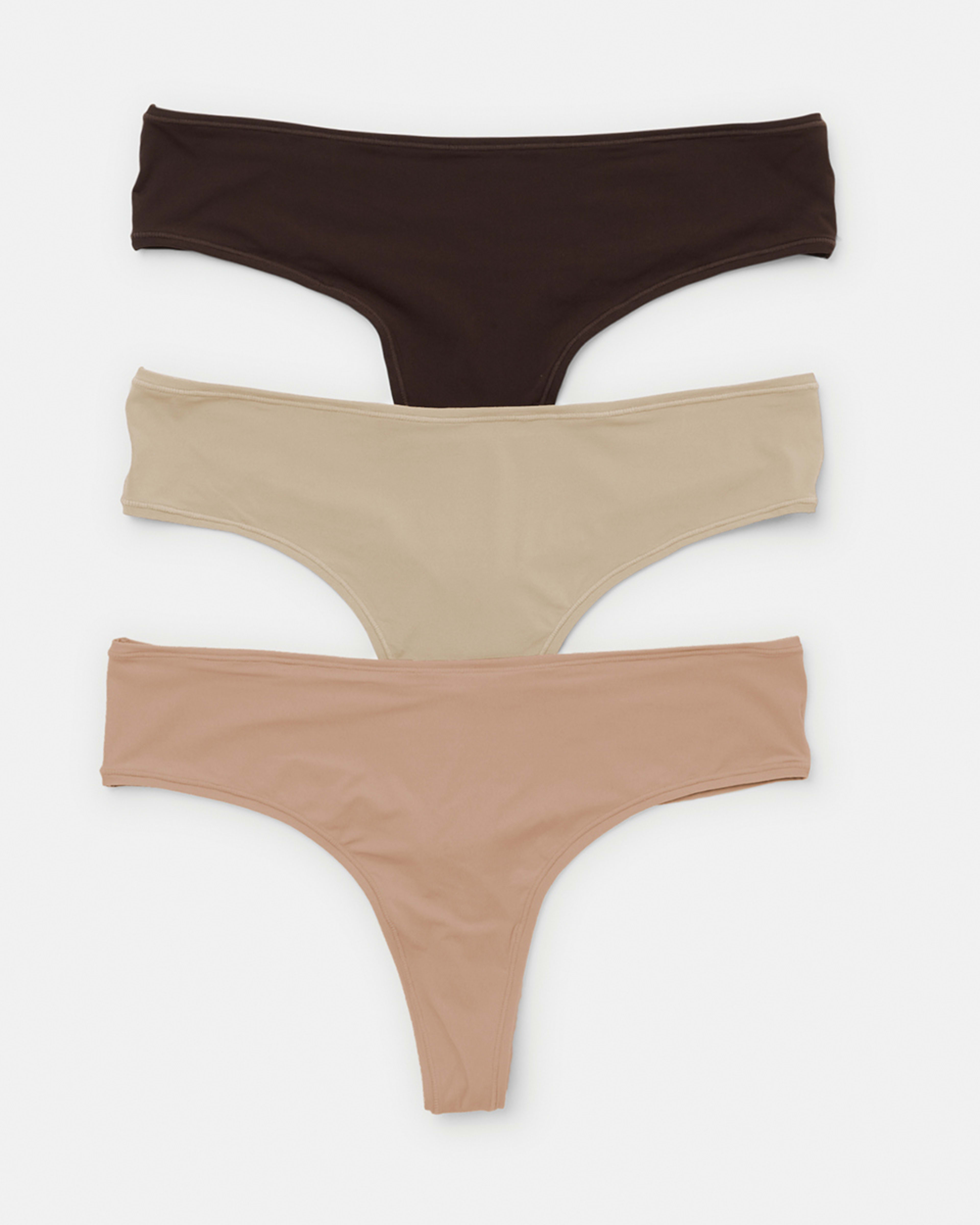1 3 Pack Super Soft G-String Briefs SOFT CLAY, LIGHT FAWN, CHOCOLATE FUDGE