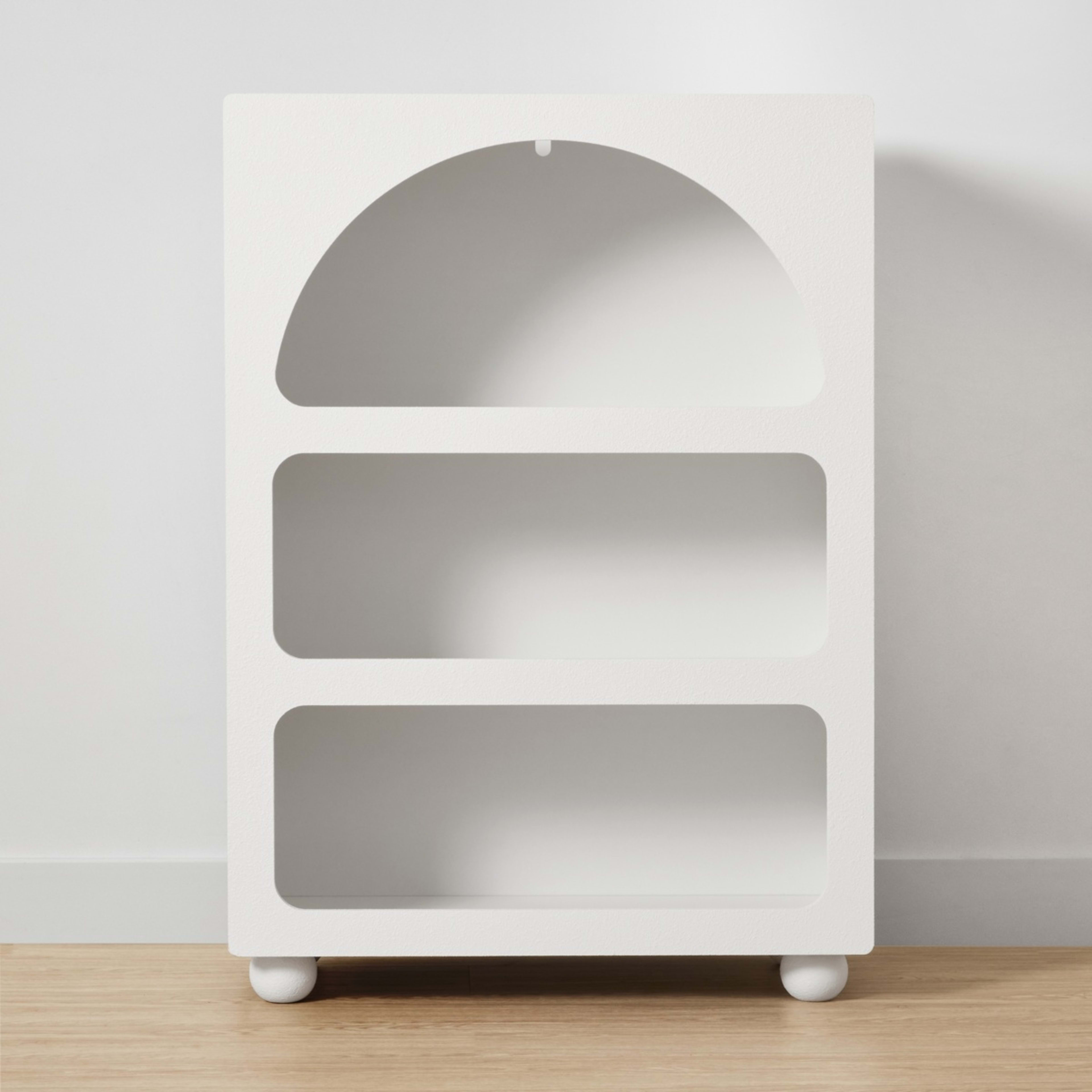 3 Textured Arched Bookcase - White, 3 of 10