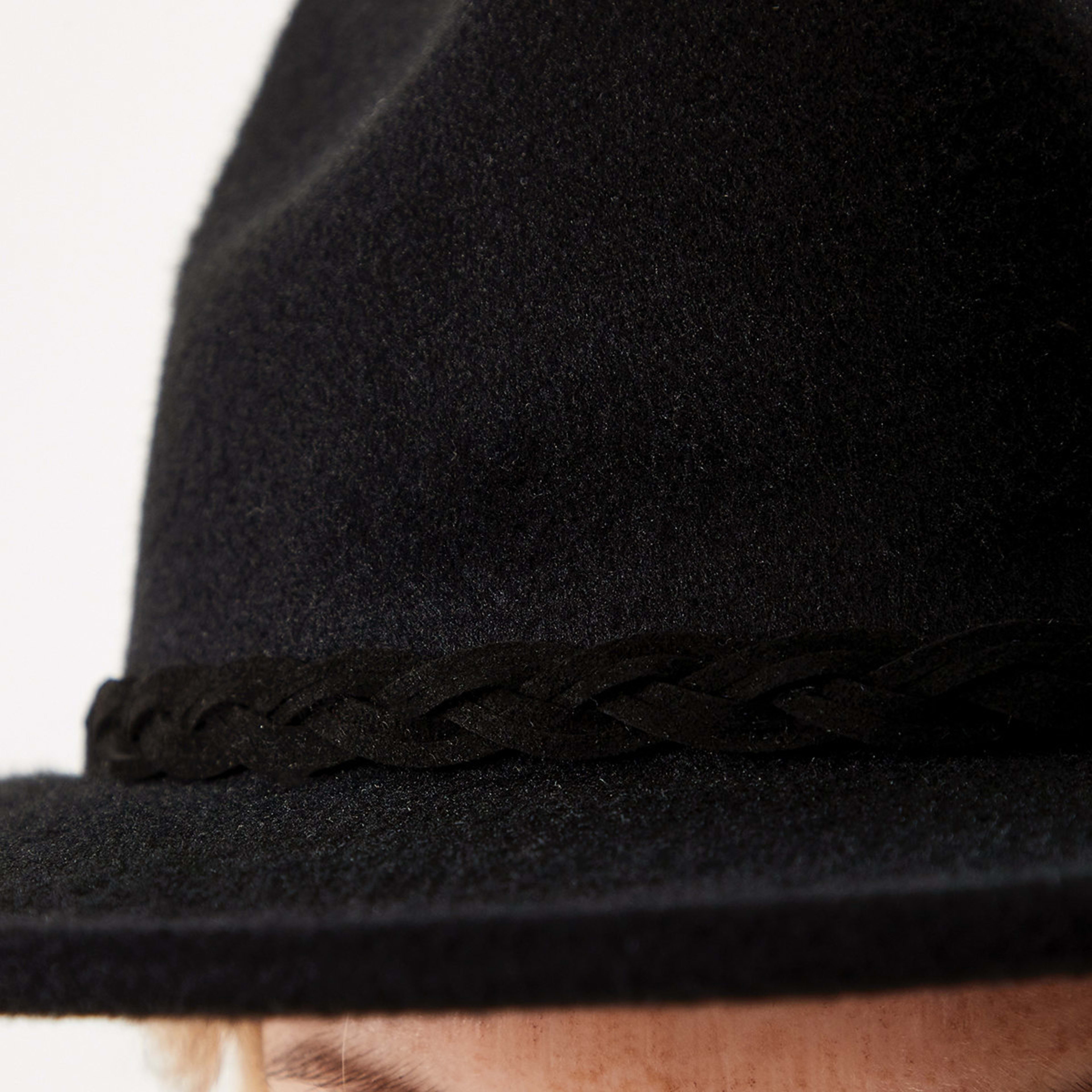 5 Fedora Hat with Statement Band Blk Braid, 5 of 5