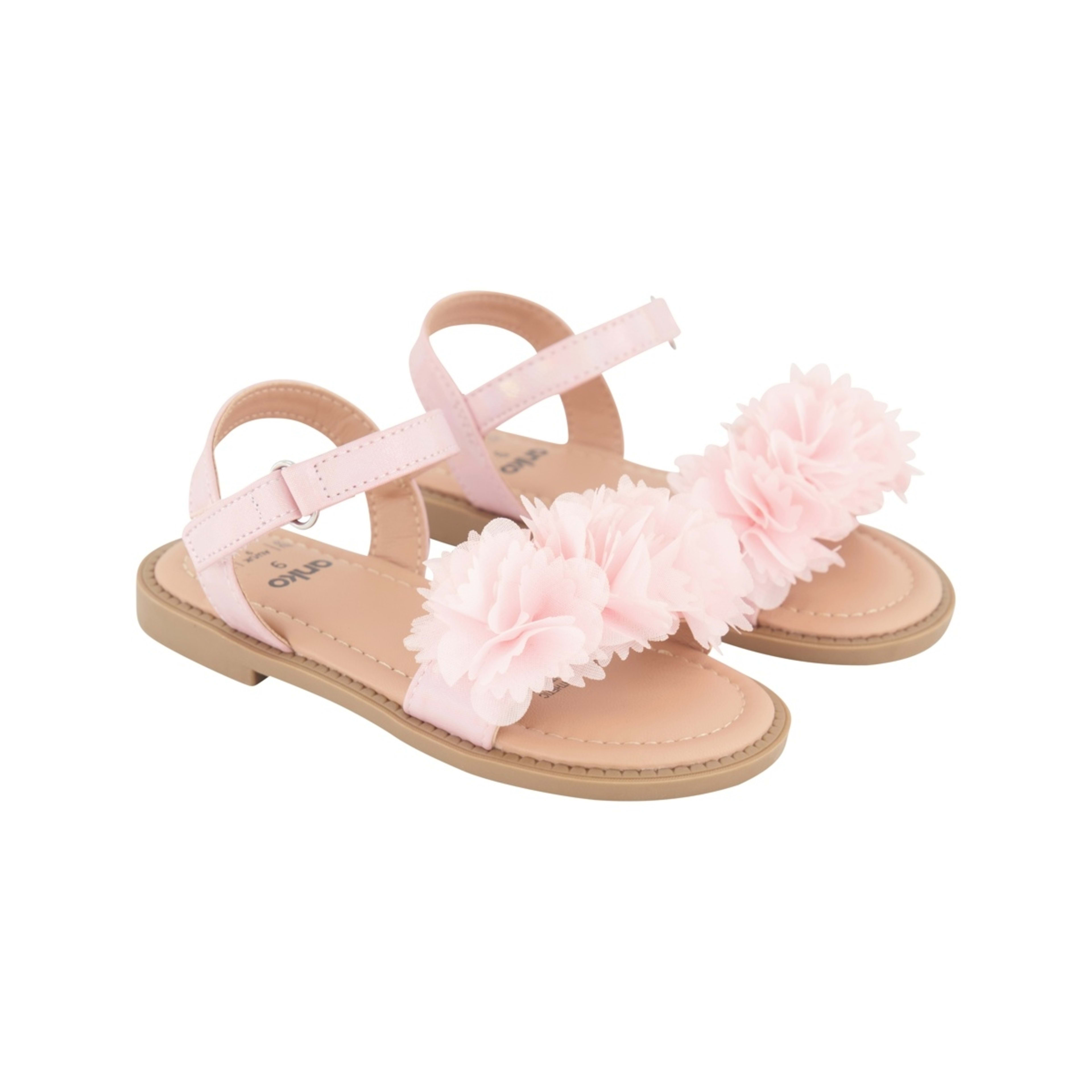 2 Junior Floral Sandals Silver Pink, 2 of 4