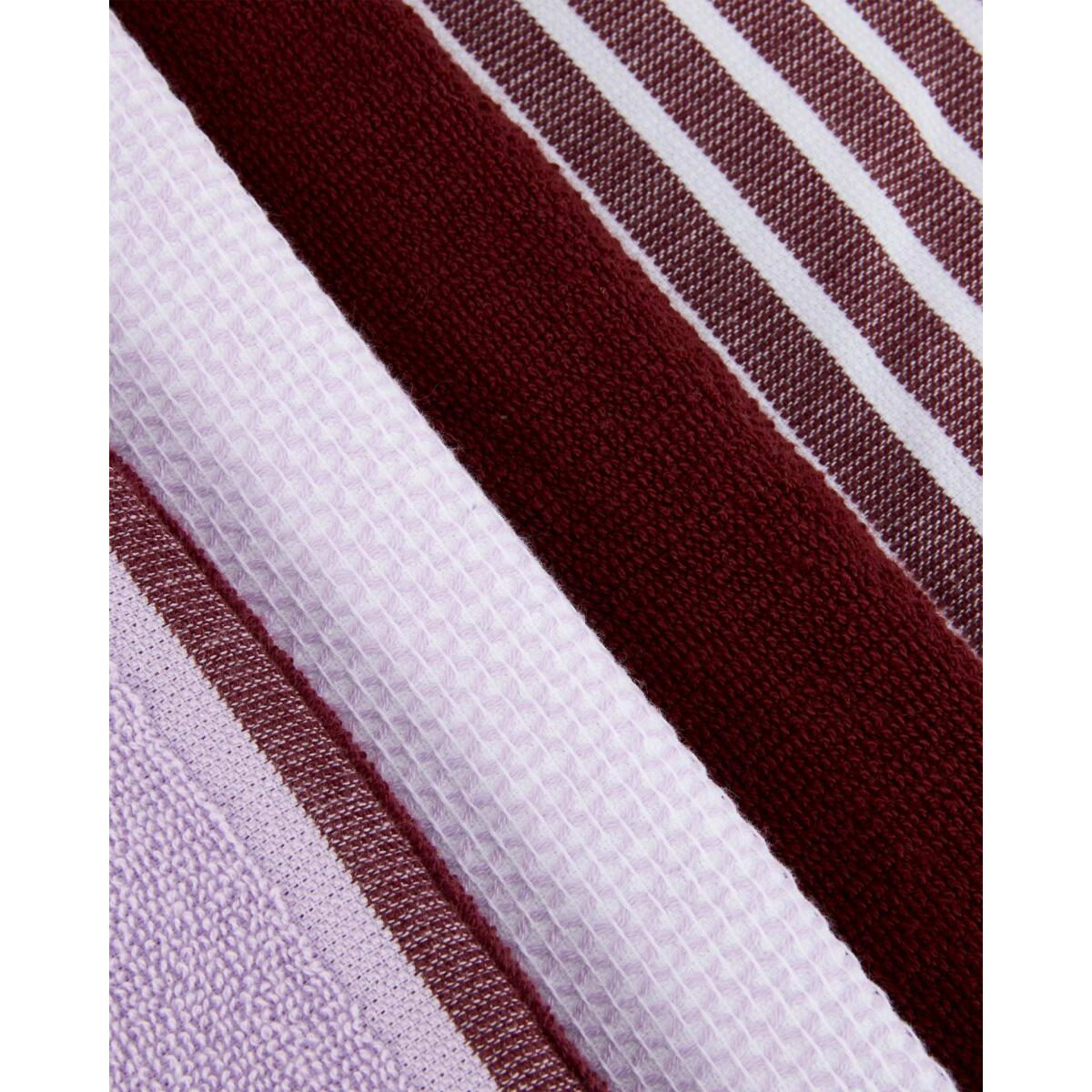 2 4 Pack Lilac Stripe Terry Tea Towels, 2 of 7
