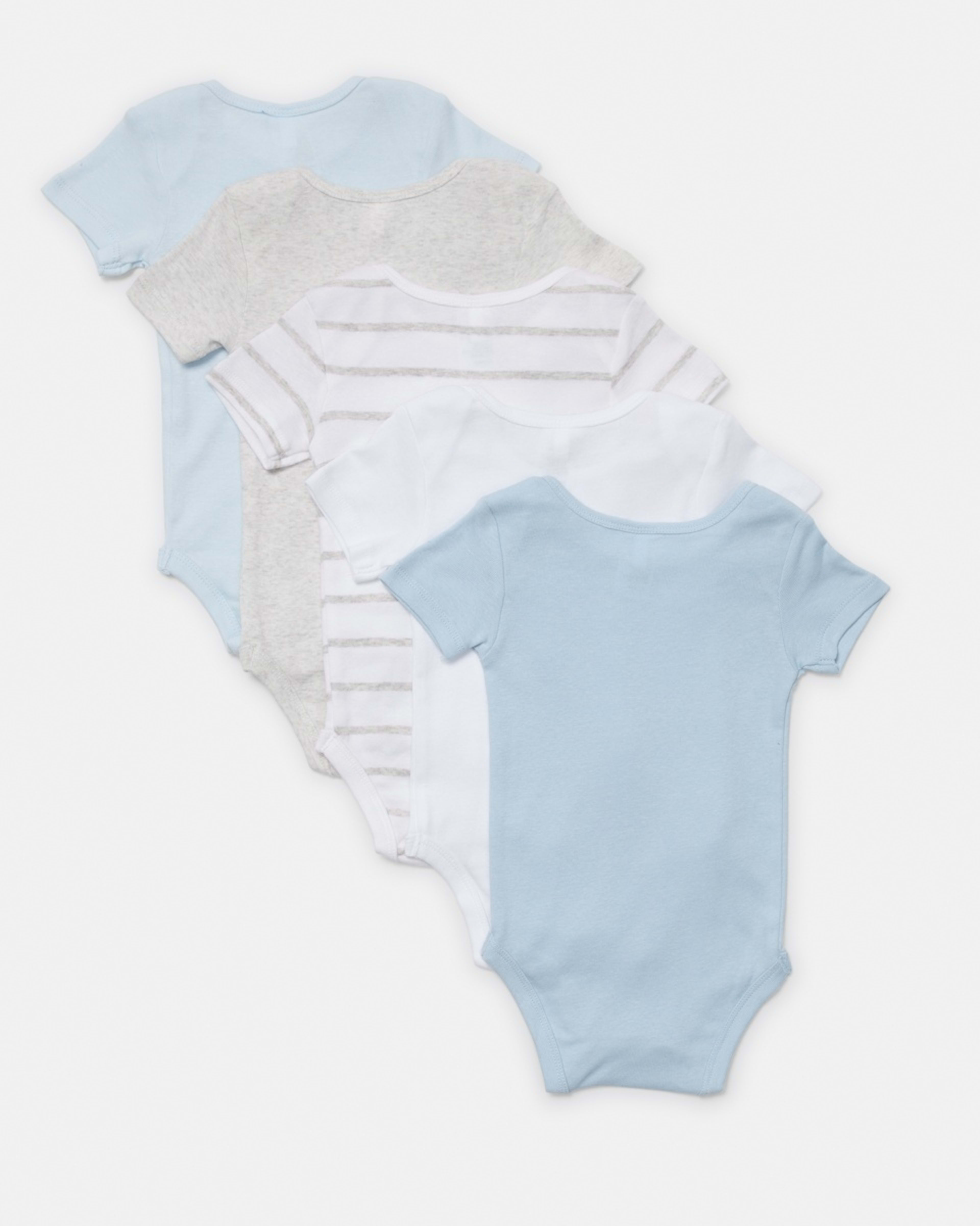 2 5 Pack Short Sleeve Bodysuits BLUE MULTI PACK, 2 of 8
