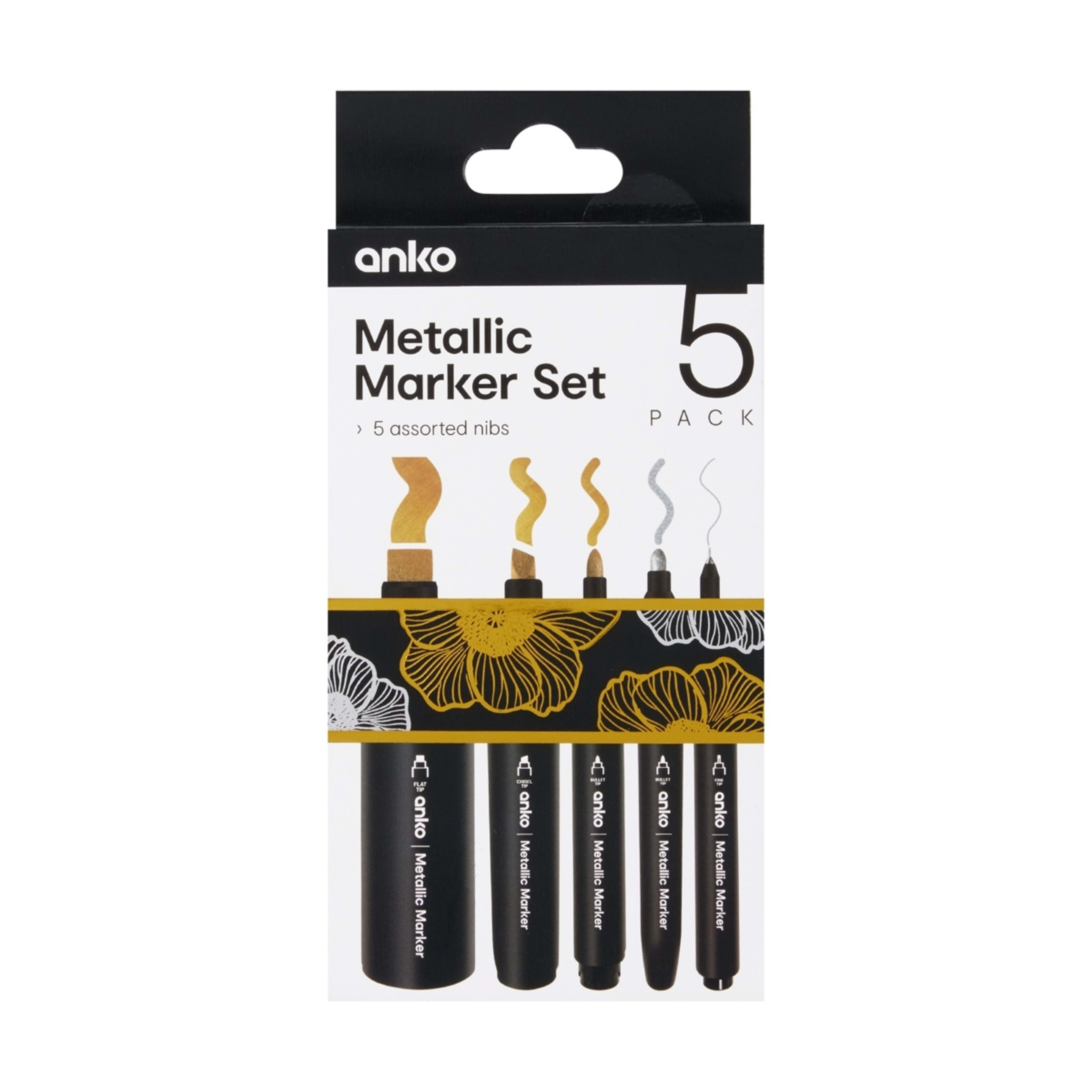 1 5 Pack Metallic Marker Set