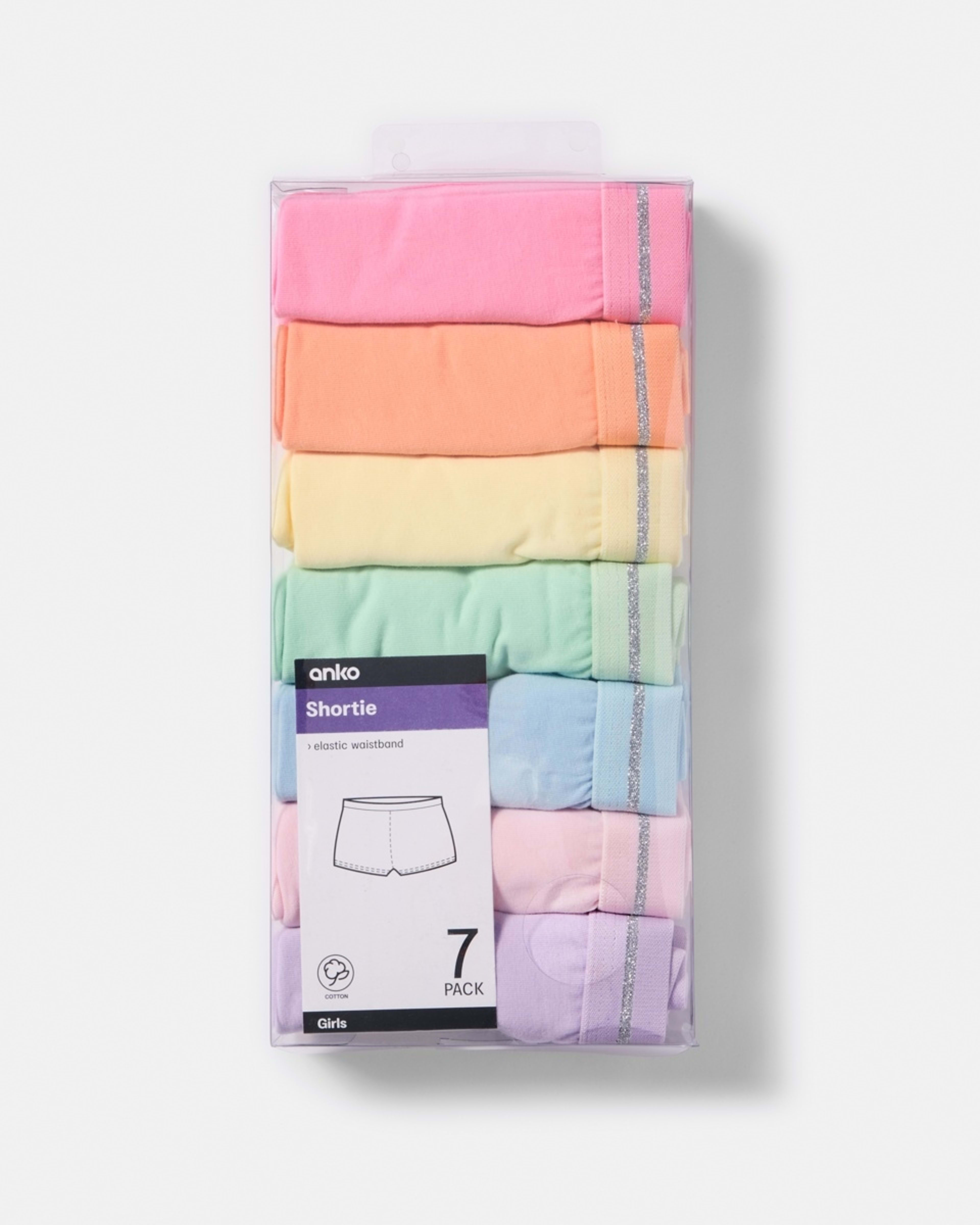 10 7 Pack Shorties MULTI COLOUR LUREX, 10 of 10