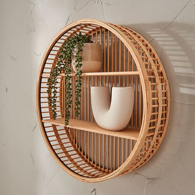 Rattan Look Round Wall Shelf Kmart