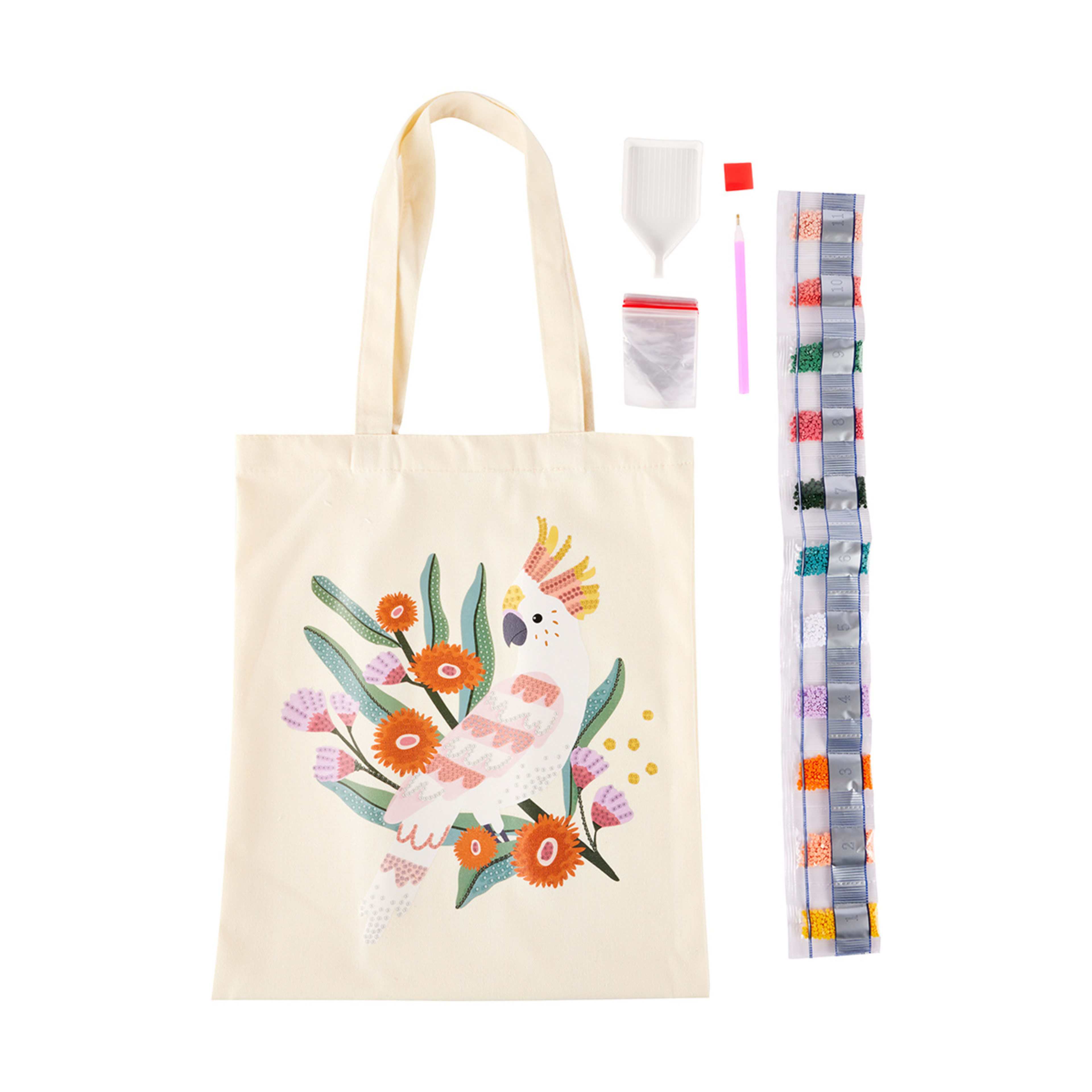 Make Your Own Gem Art Tote Bag Cockatoo Kmart