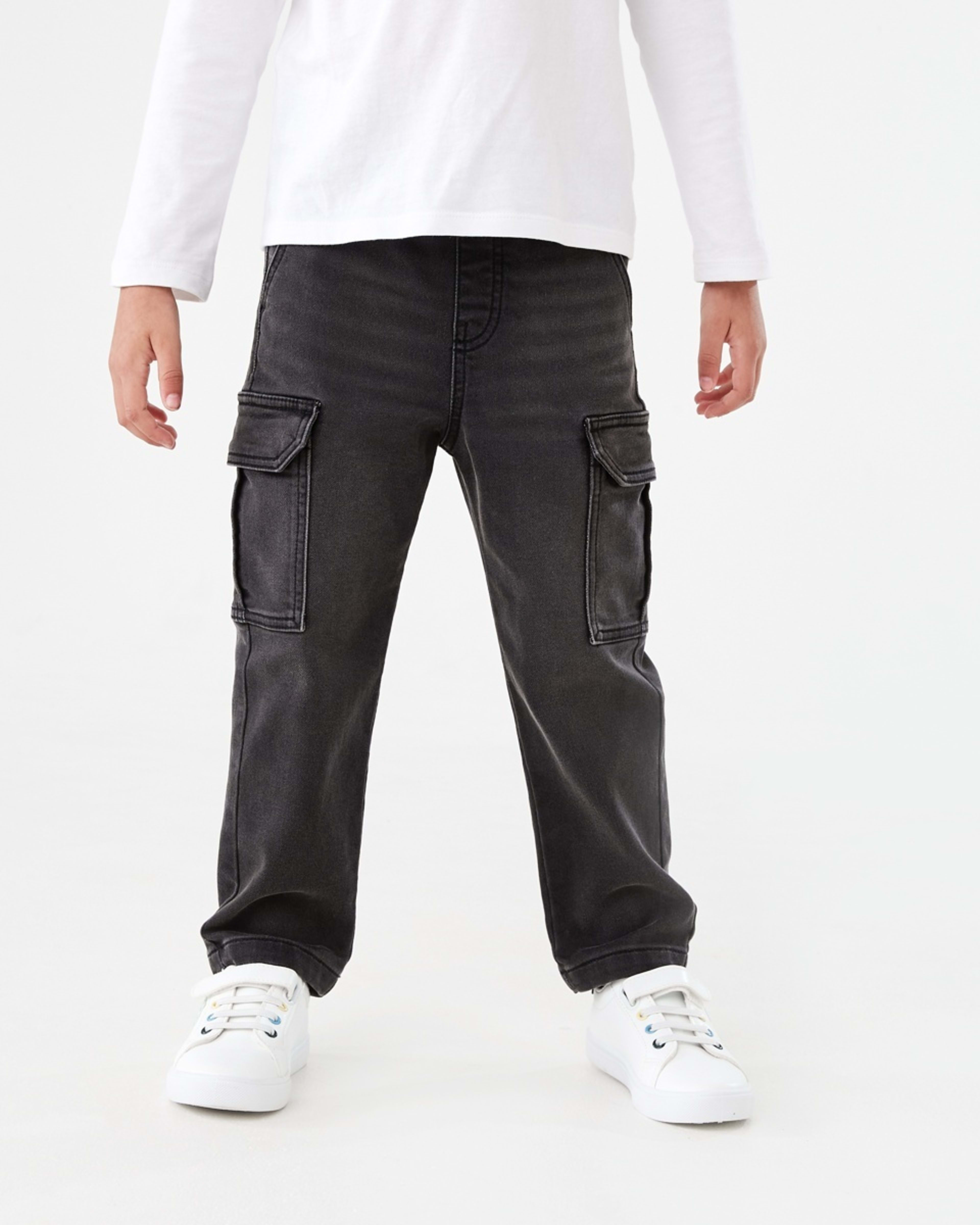 1 Denim Cargo Pants BLACK WASH, 1 of 9