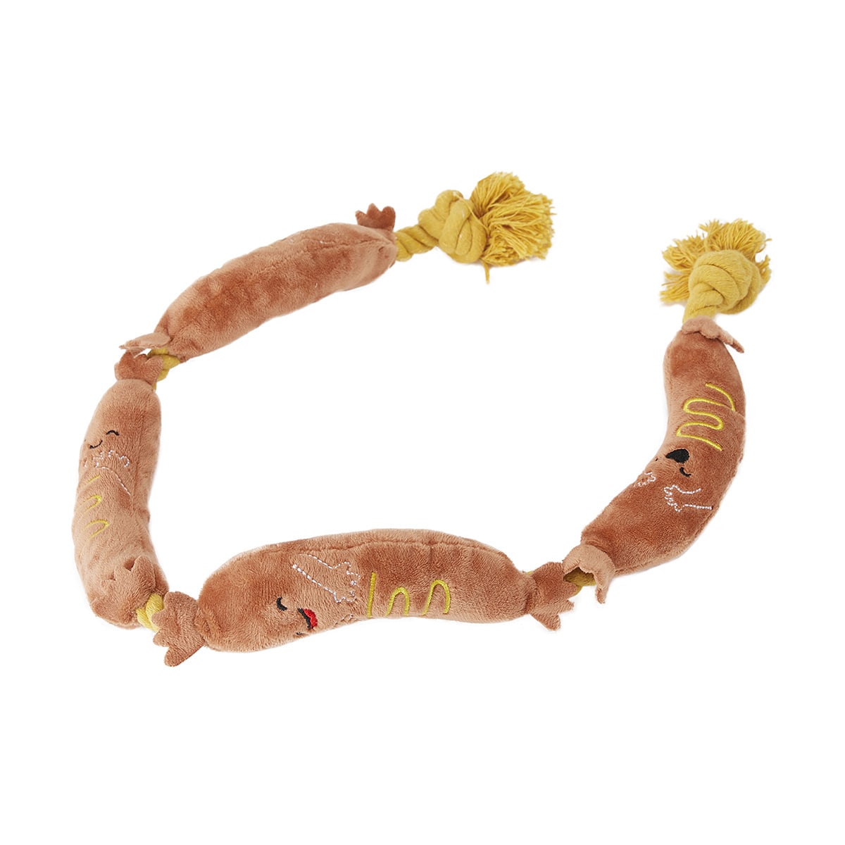 sausage on a rope dog toy