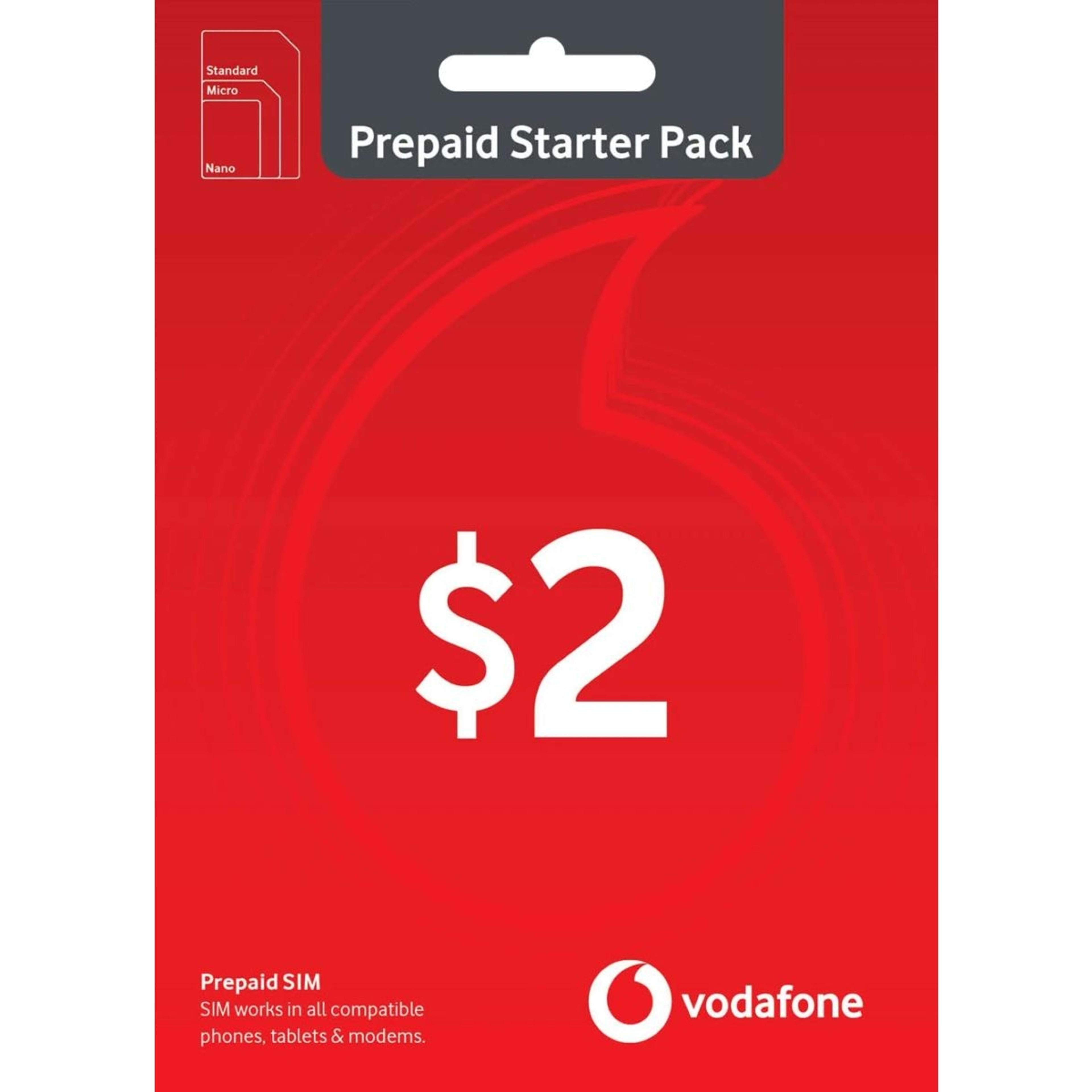 1 Vodafone $2 Prepaid SIM