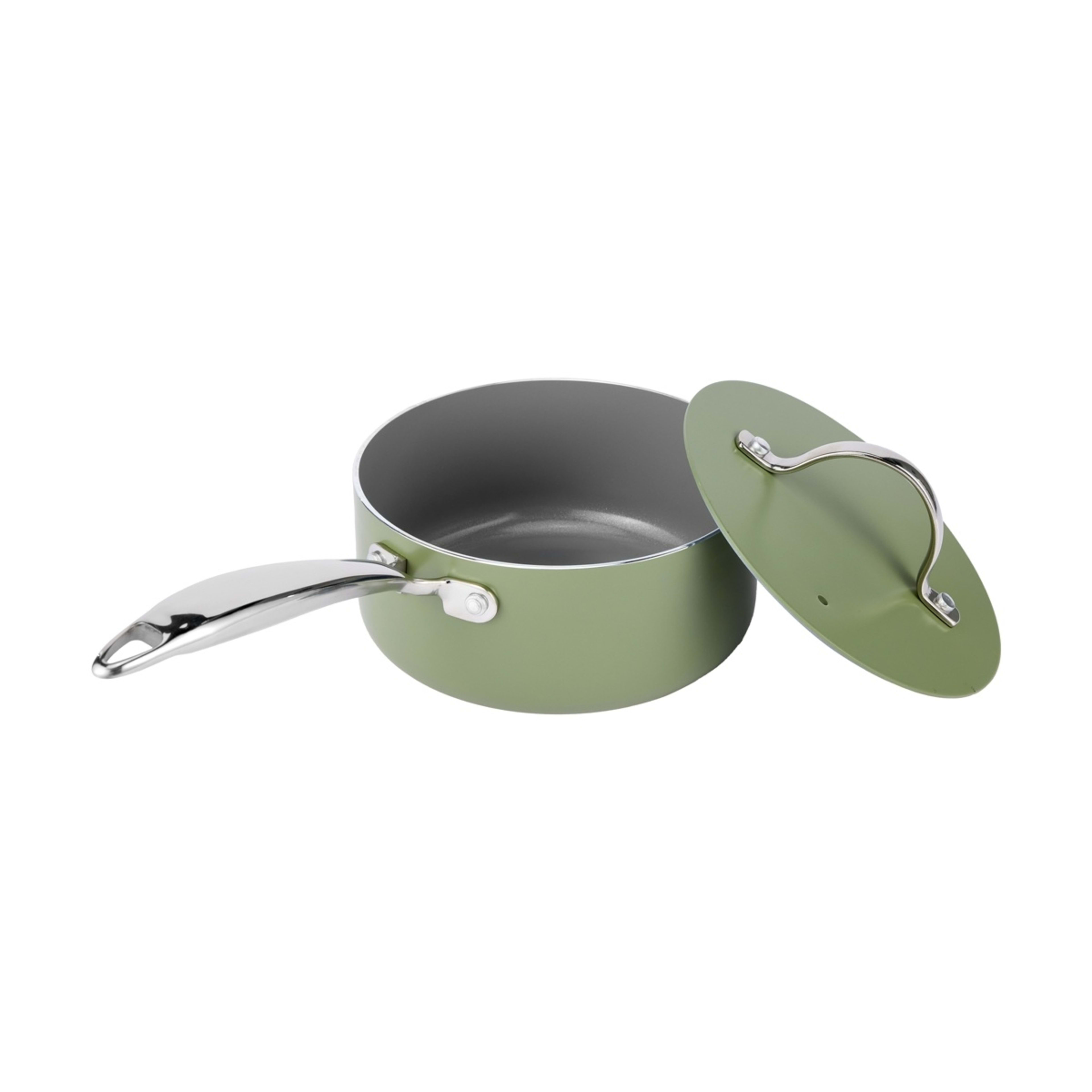 2 16cm Ceramic Non-Stick Saucepan - Green, 2 of 6