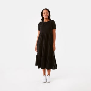 Kmart Nz Dresses Short Sleeve Tiered Jersey Midi Dress