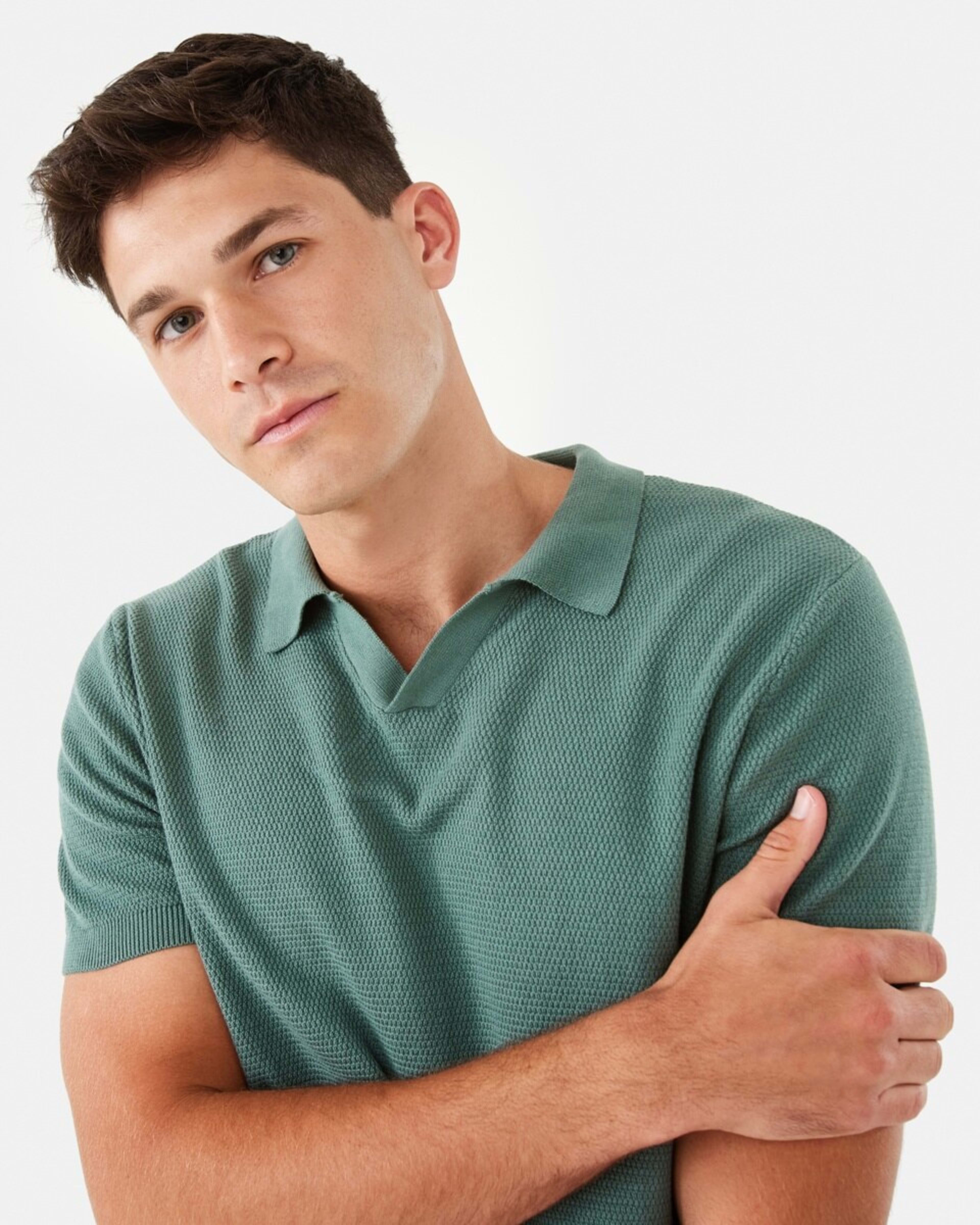 5 Knit Polo Shirt Grn Pines, 5 of 6