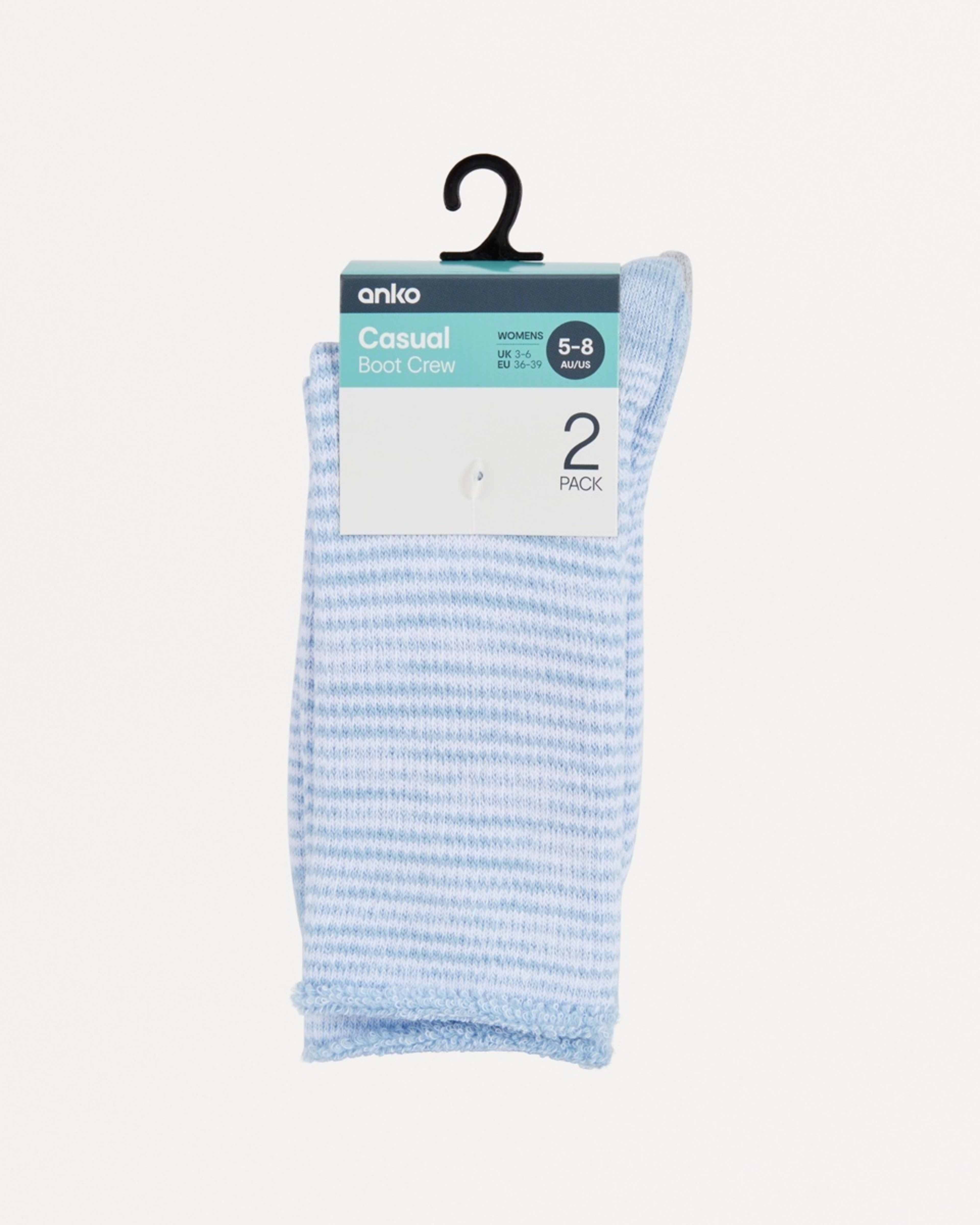 3 2 Pack Outdoor Hiking Socks Blu Stripe, 3 of 3