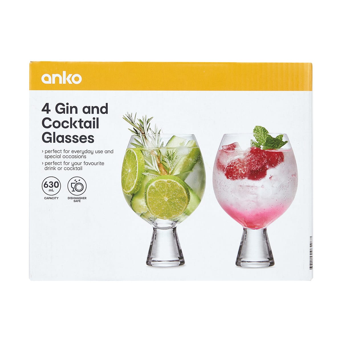 4 Gin and Cocktail Glasses Kmart