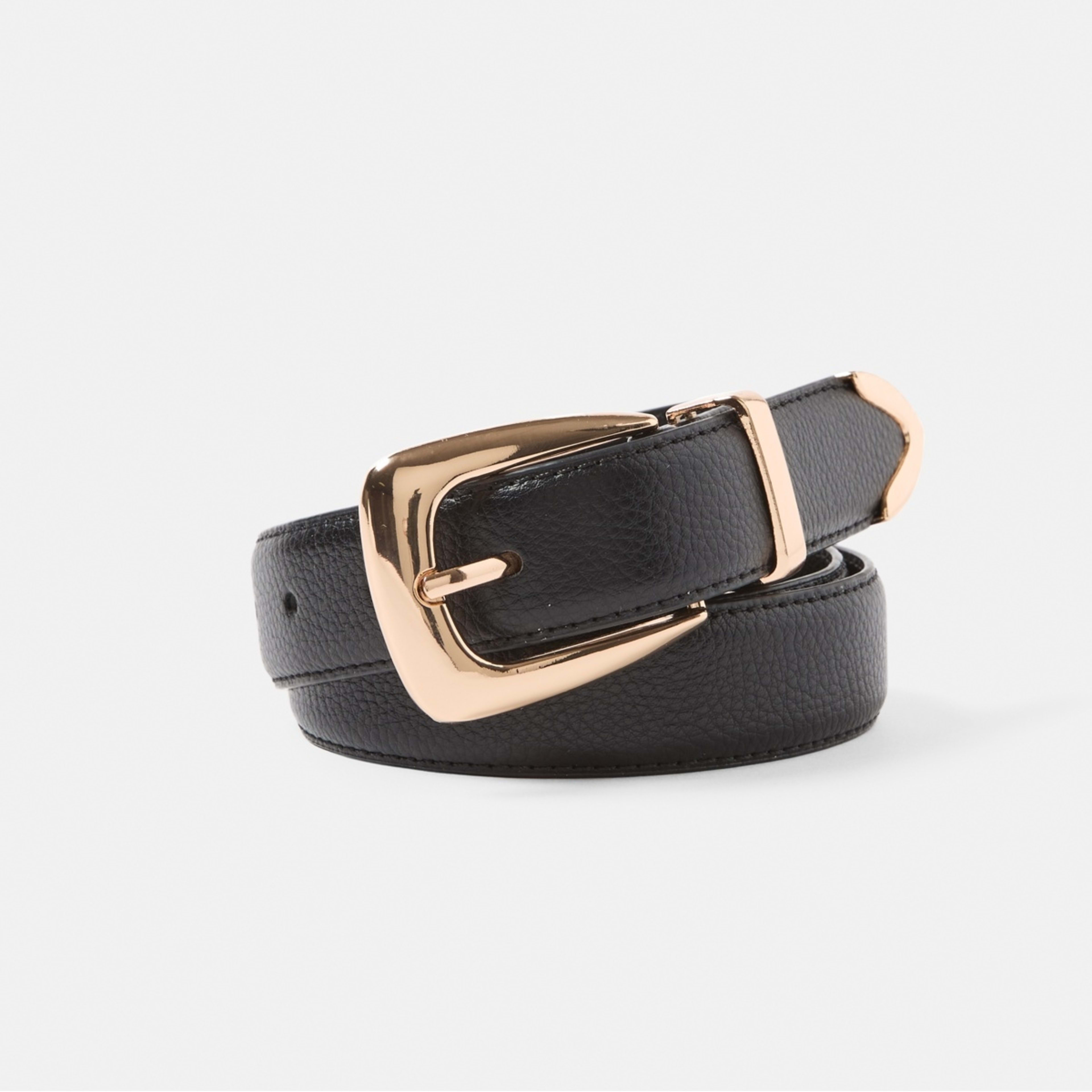1 Statement Buckle Belt Black, 1 of 6