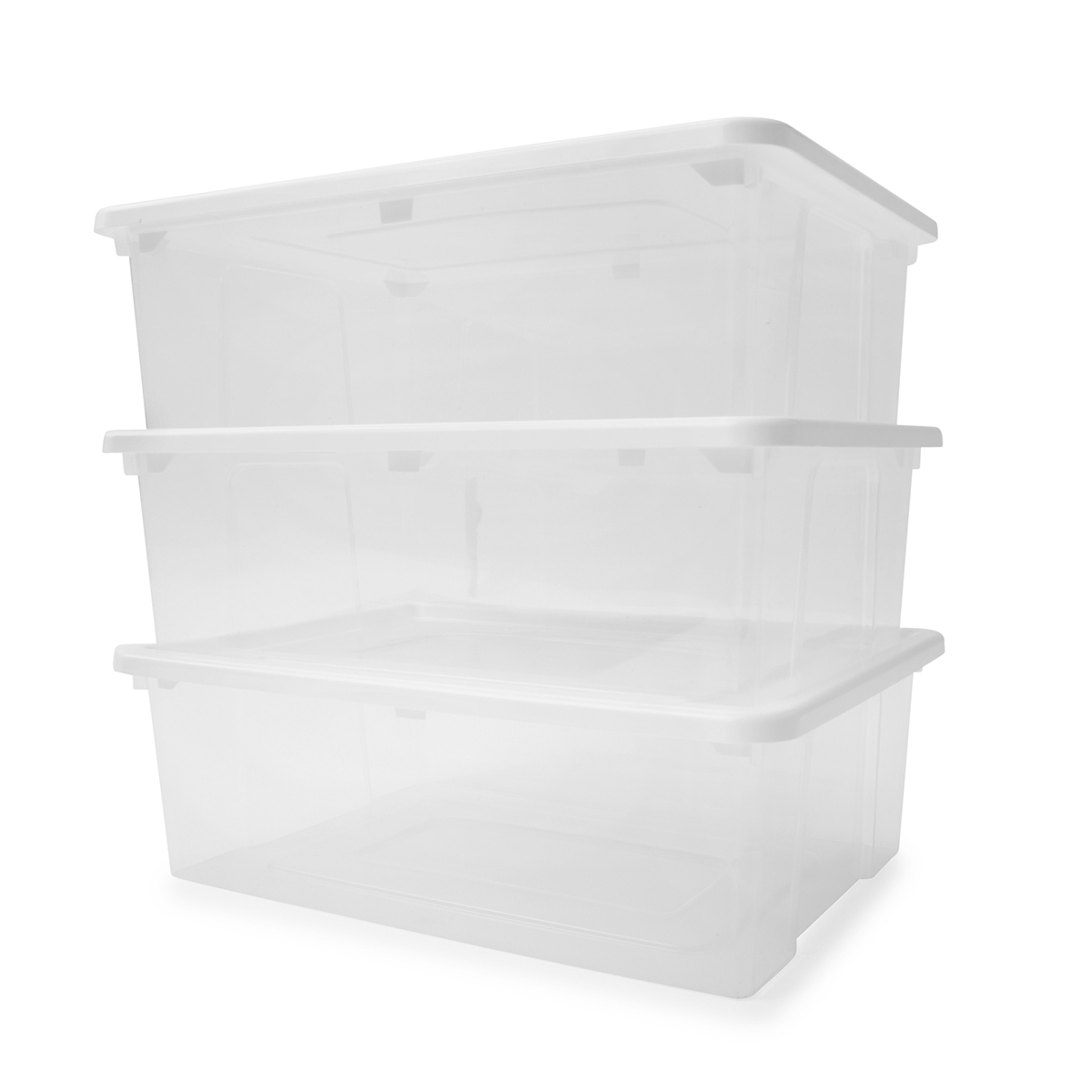 1 Set of 3 10L Storage Box with Lid - Clear, 1 of 5