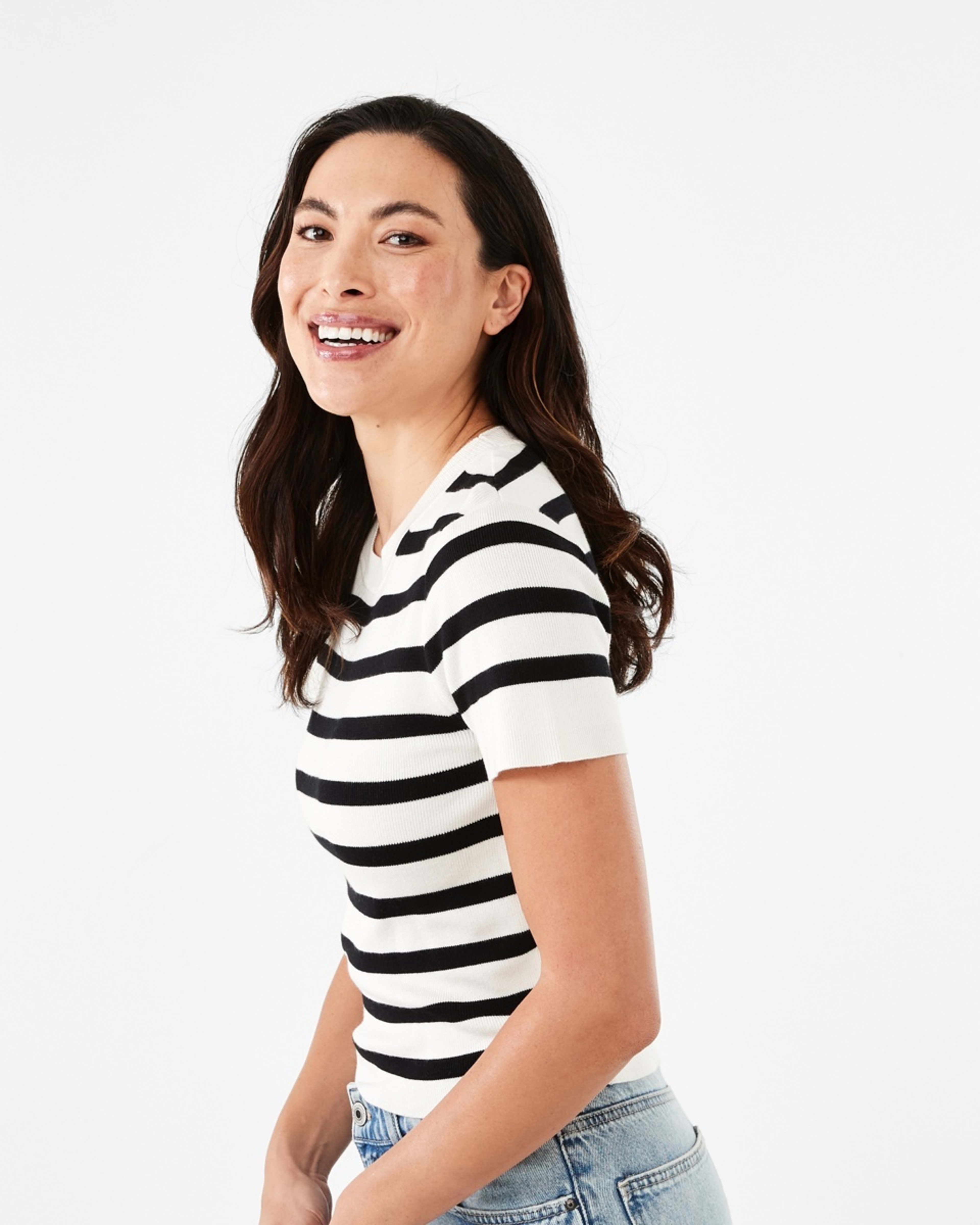 2 Short Sleeve True Knit Fitted T-shirt BOLD STRIPE, 2 of 5