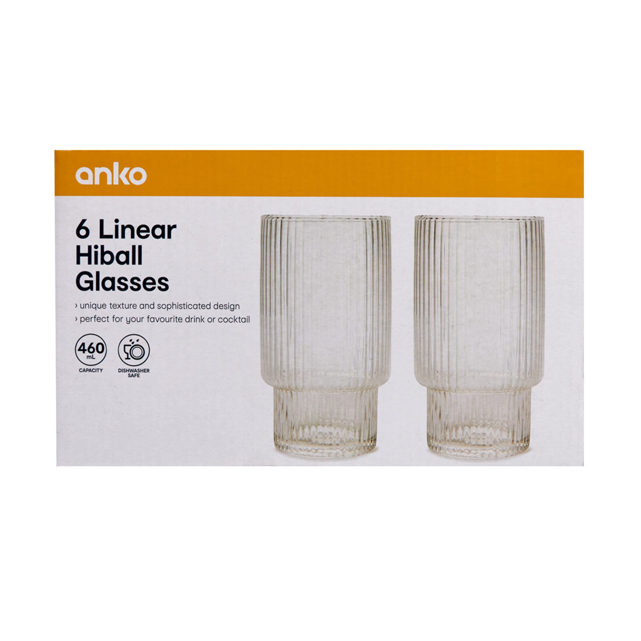 6 Linear Hiball Glasses Kmart