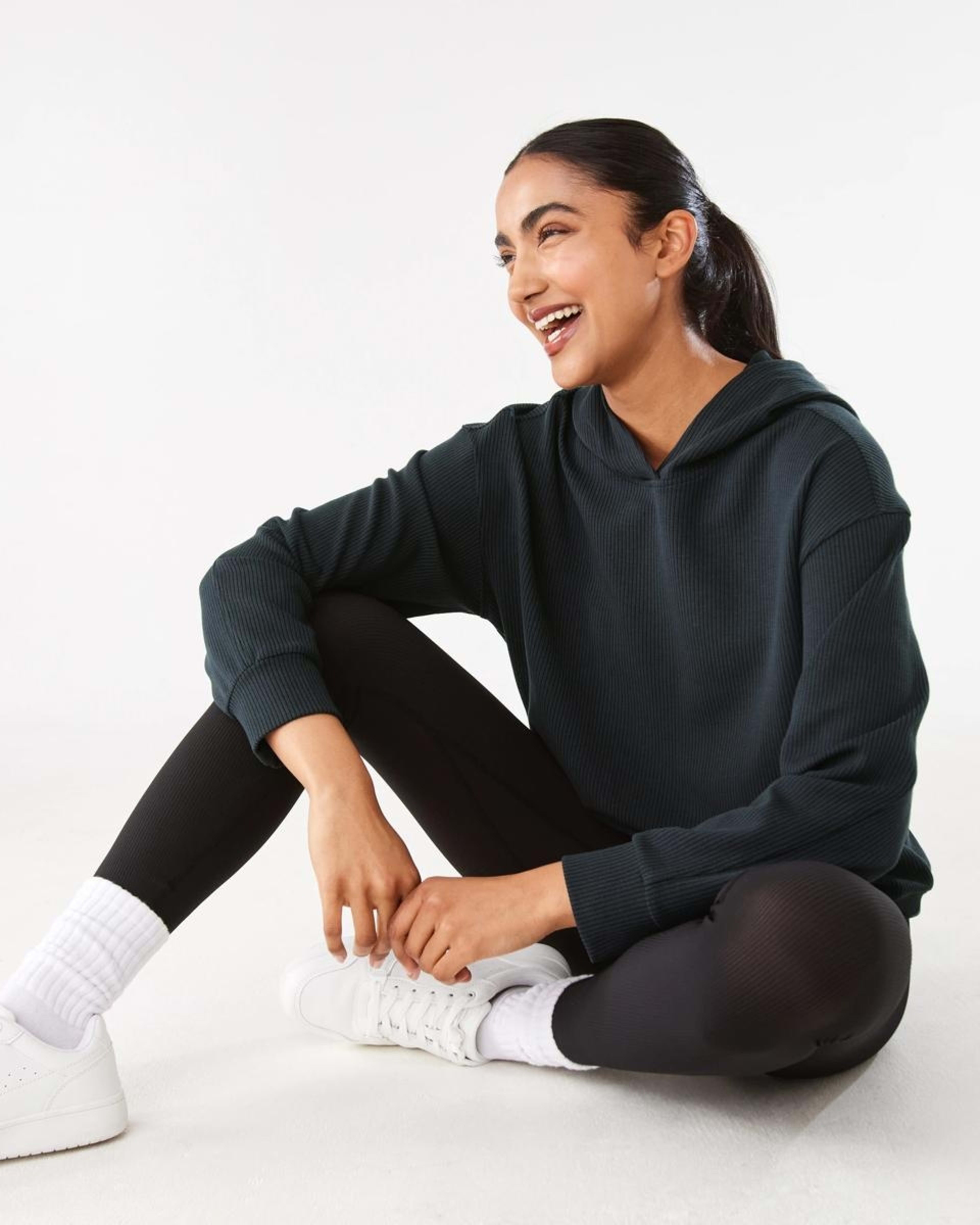9 Active Womens Rib Leggings BLACK, 9 of 9
