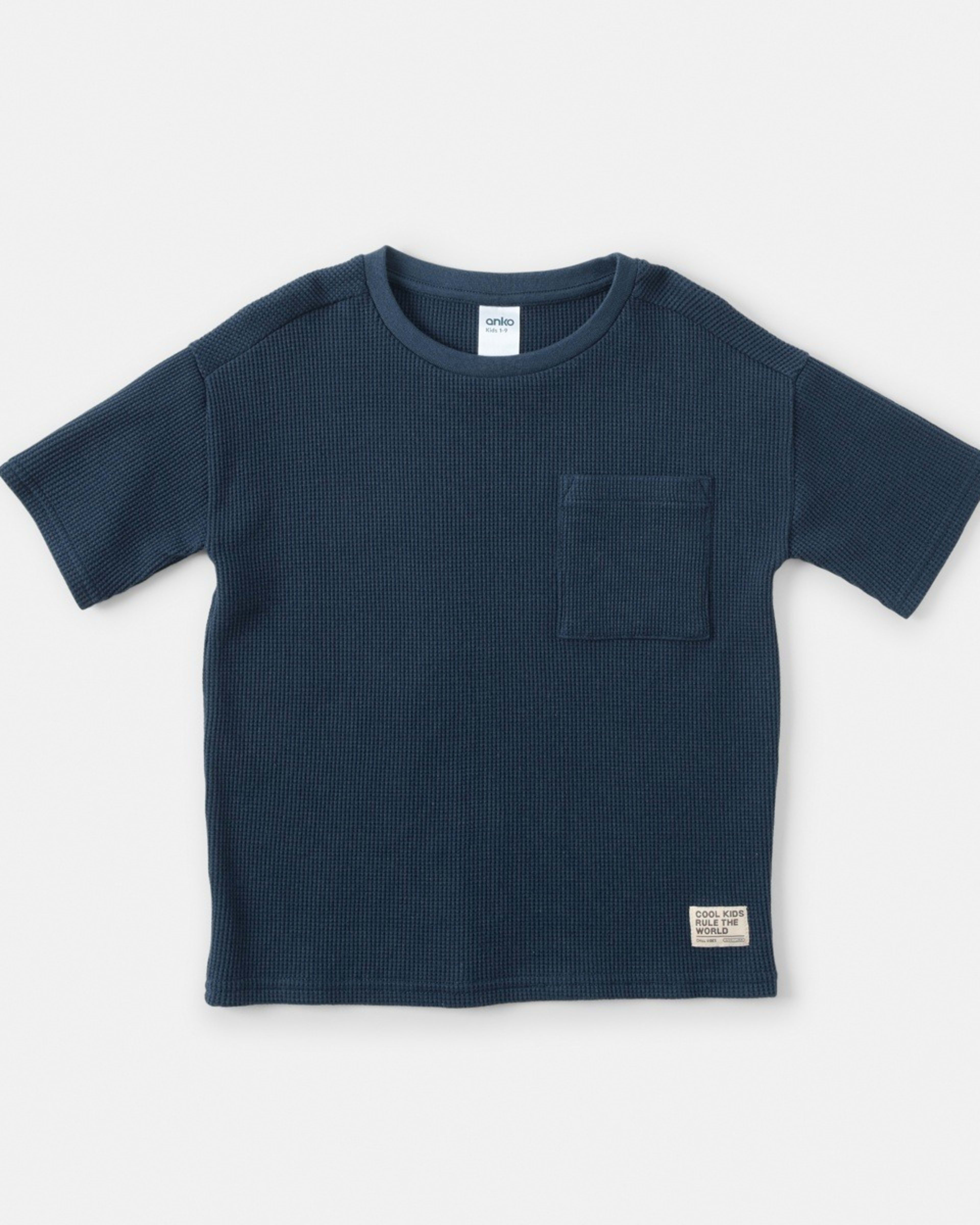 8 Waffle T-shirt Dress Navy, 8 of 9