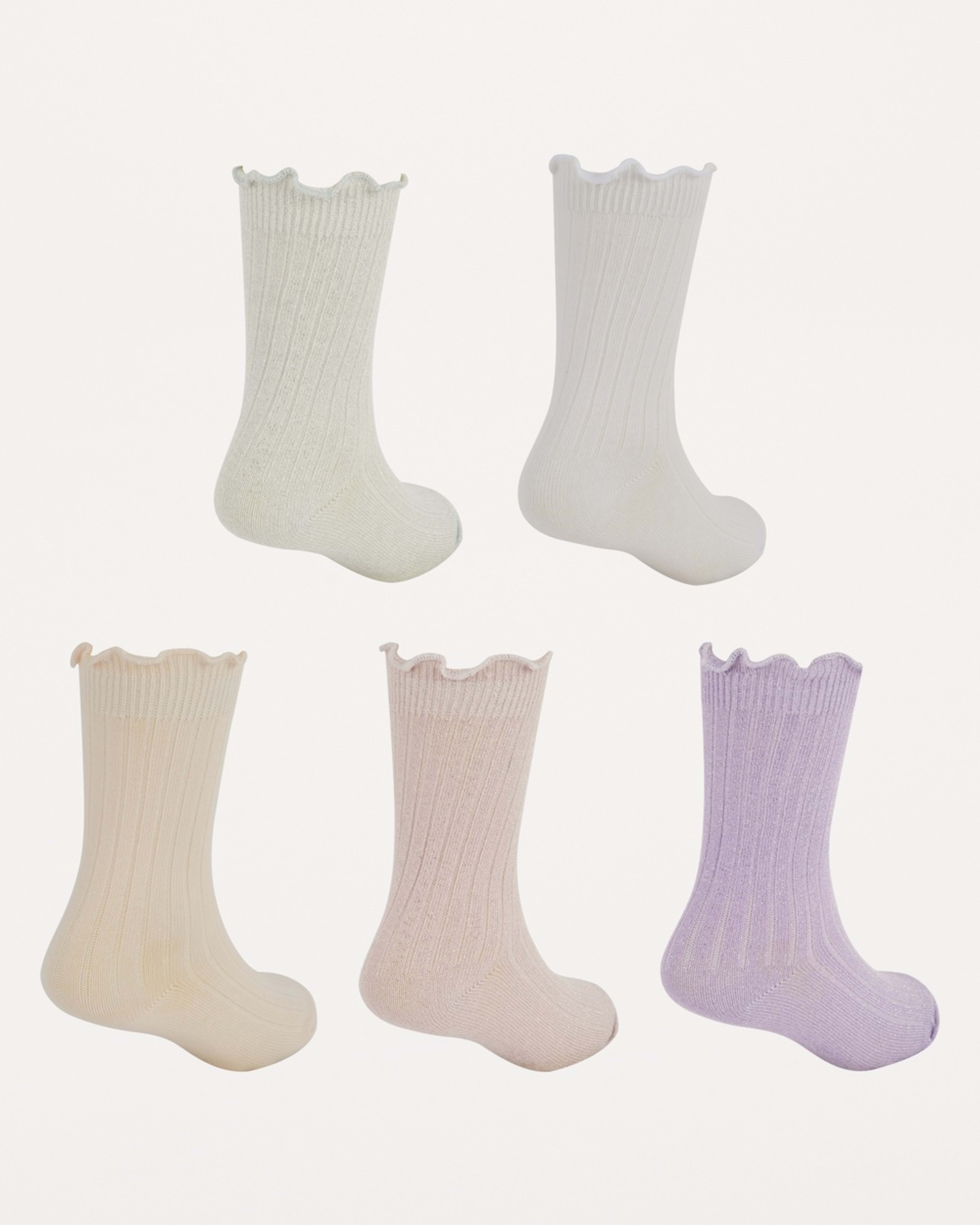 2 5 Pack Crew Socks Solid 5 Pack Crew Pastel Lilac, 2 of 3