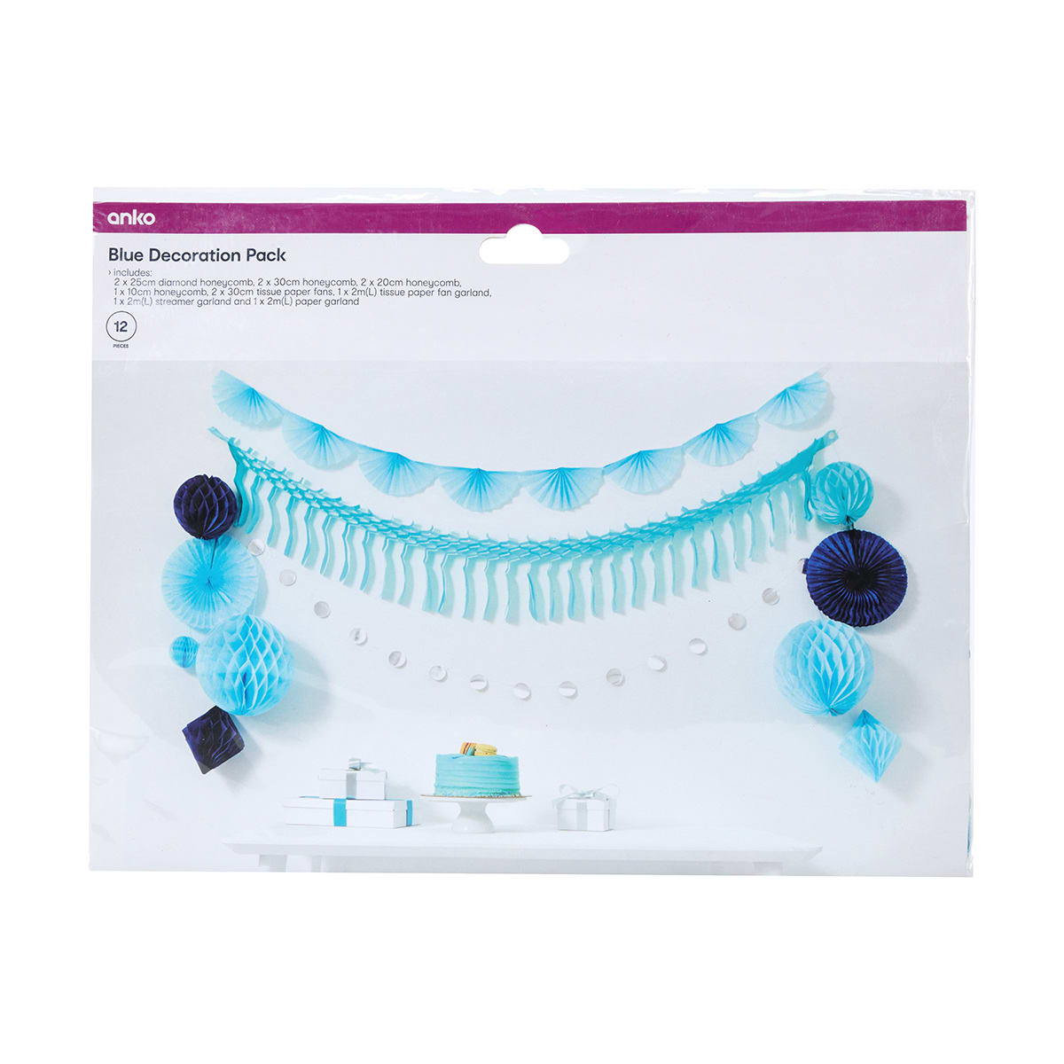 12 Piece Blue Decoration Pack - Kmart