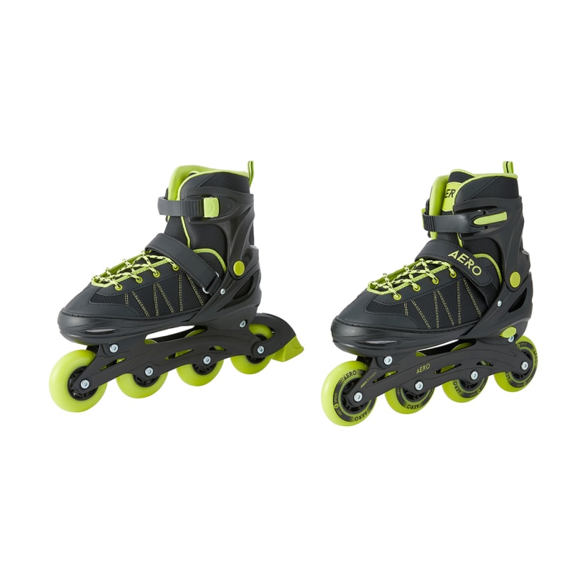 Inline Skates Black and Green, Size 8 to 11 Kmart